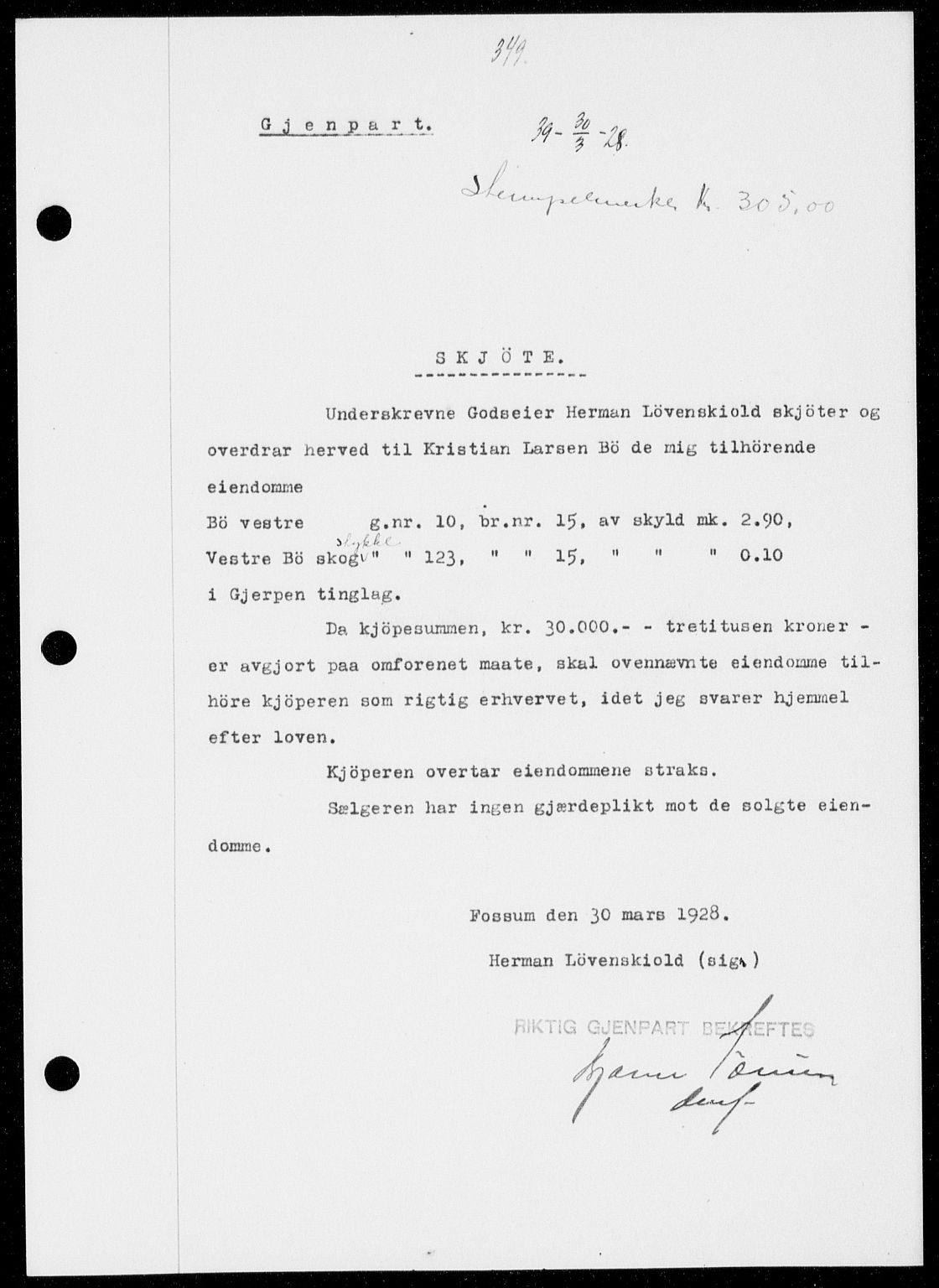 Gjerpen sorenskriveri, SAKO/A-216/G/Ga/Gaa/L0048: Pantebok nr. I 48 og 50-51, 1926-1928, Tingl.dato: 30.03.1928