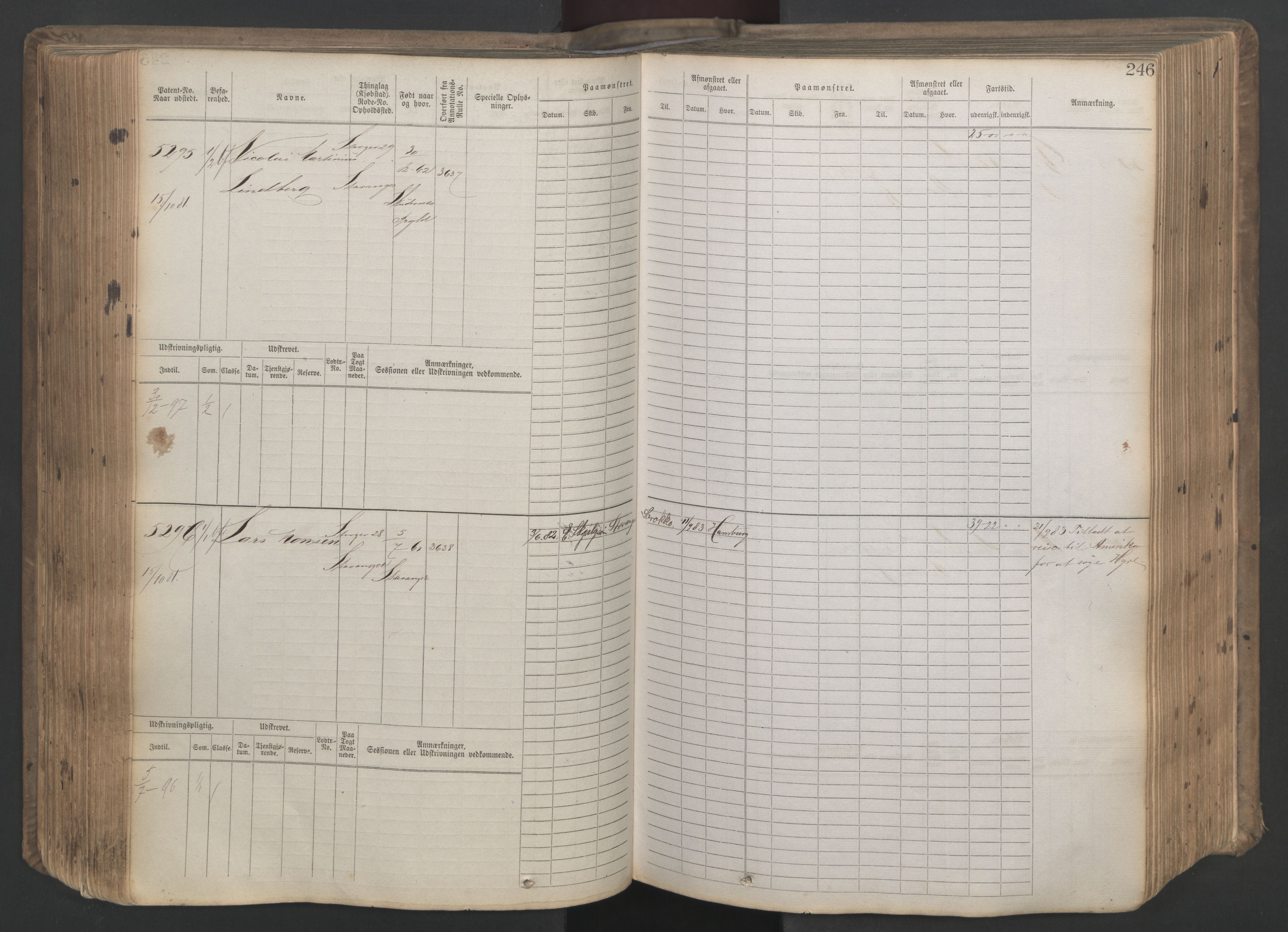 Stavanger sjømannskontor, AV/SAST-A-102006/F/Fb/Fbb/L0020: Sjøfartshovedrulle patnentnr. 4803-6004 (dublett), 1879, s. 251