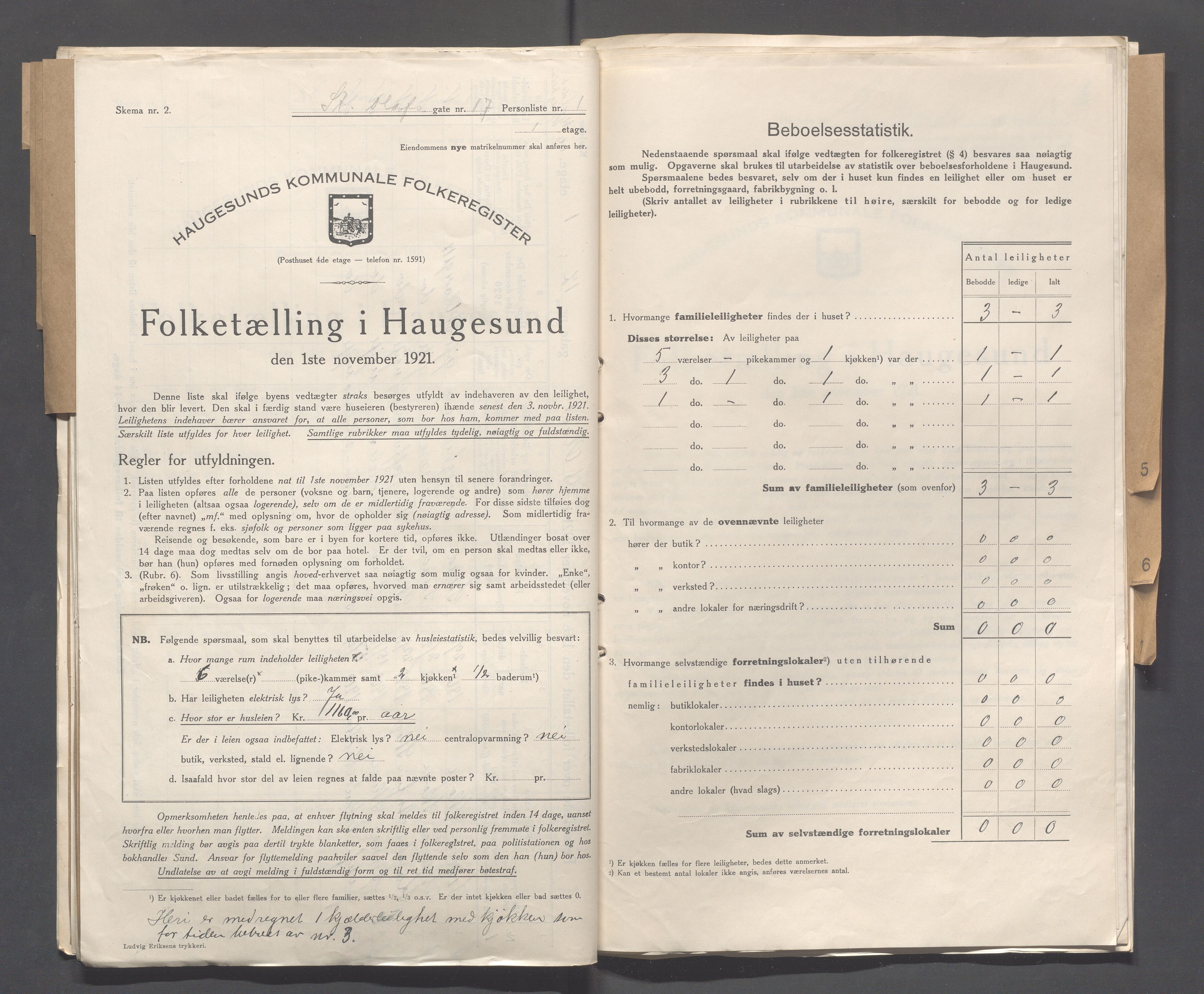 IKAR, Kommunal folketelling 1.11.1921 for Haugesund, 1921, s. 4298