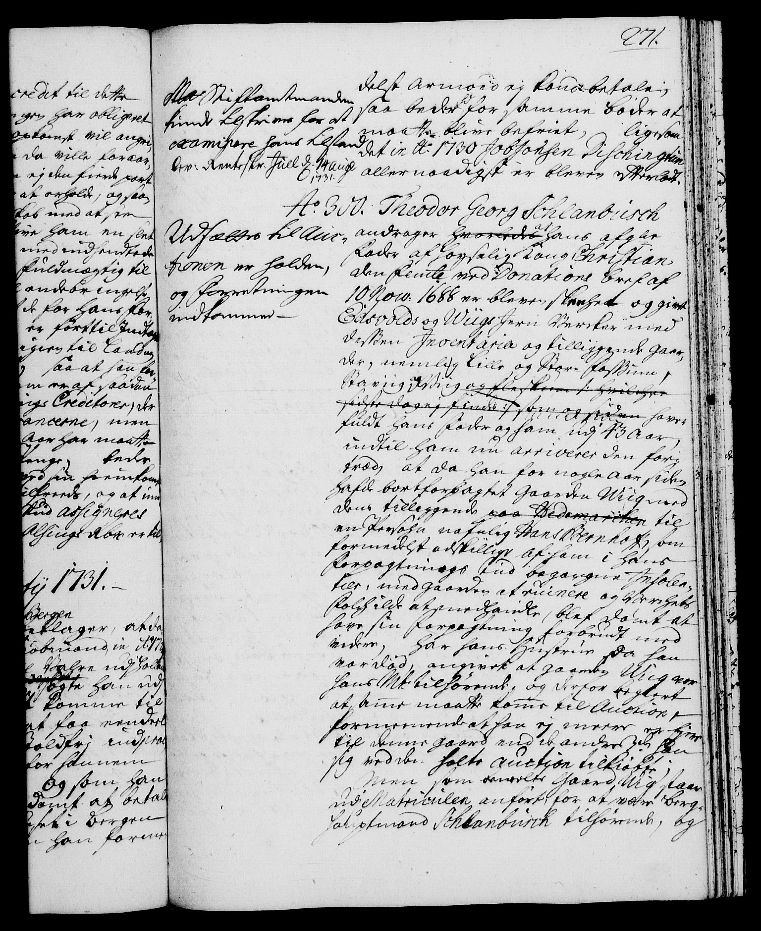 Rentekammeret, Kammerkanselliet, RA/EA-3111/G/Gh/Gha/L0013: Norsk ekstraktmemorialprotokoll (merket RK 53.58), 1731, s. 271