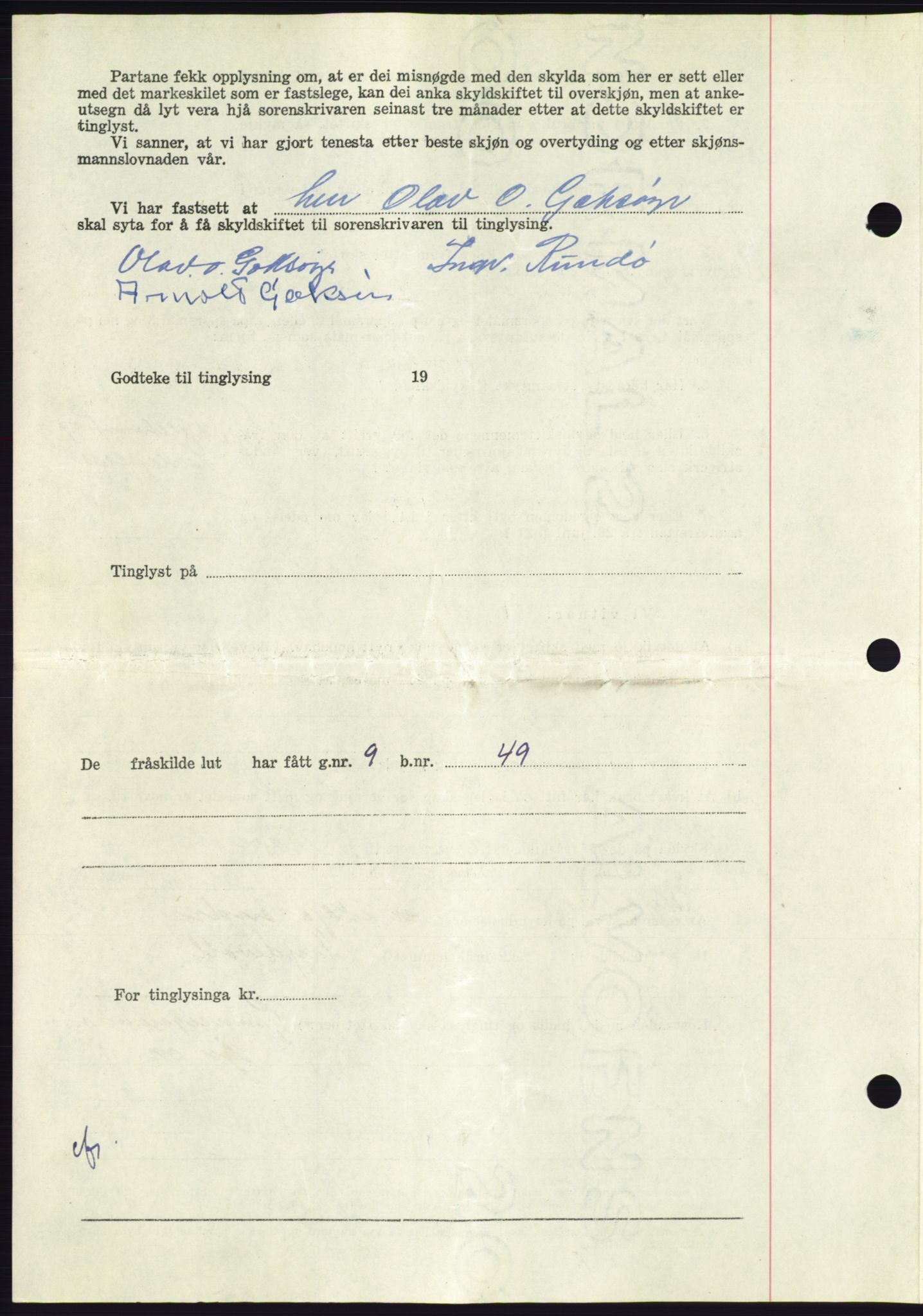 Søre Sunnmøre sorenskriveri, AV/SAT-A-4122/1/2/2C/L0100: Pantebok nr. 26A, 1954-1955, Dagboknr: 149/1955