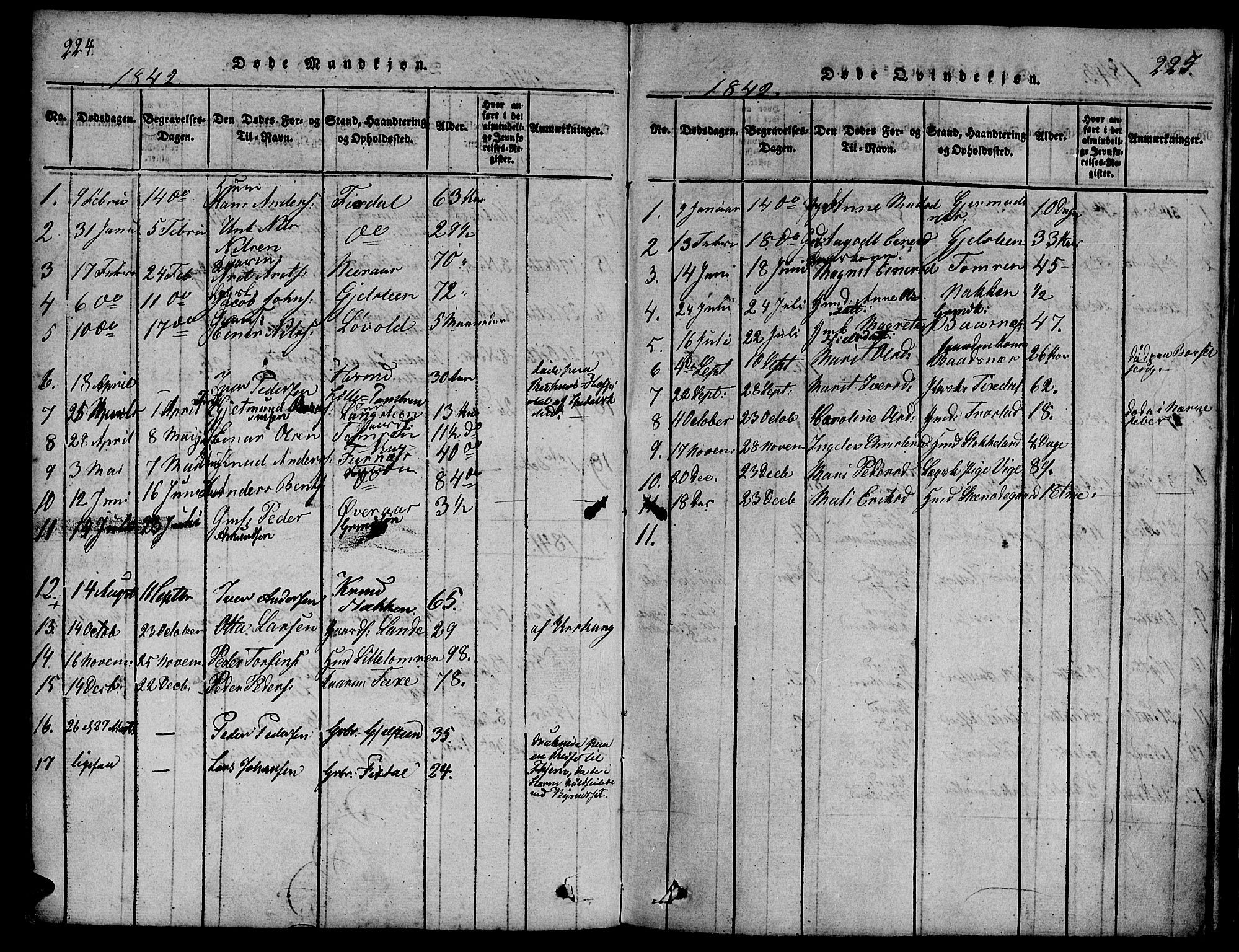 Ministerialprotokoller, klokkerbøker og fødselsregistre - Møre og Romsdal, SAT/A-1454/539/L0528: Ministerialbok nr. 539A01, 1818-1847, s. 224-225