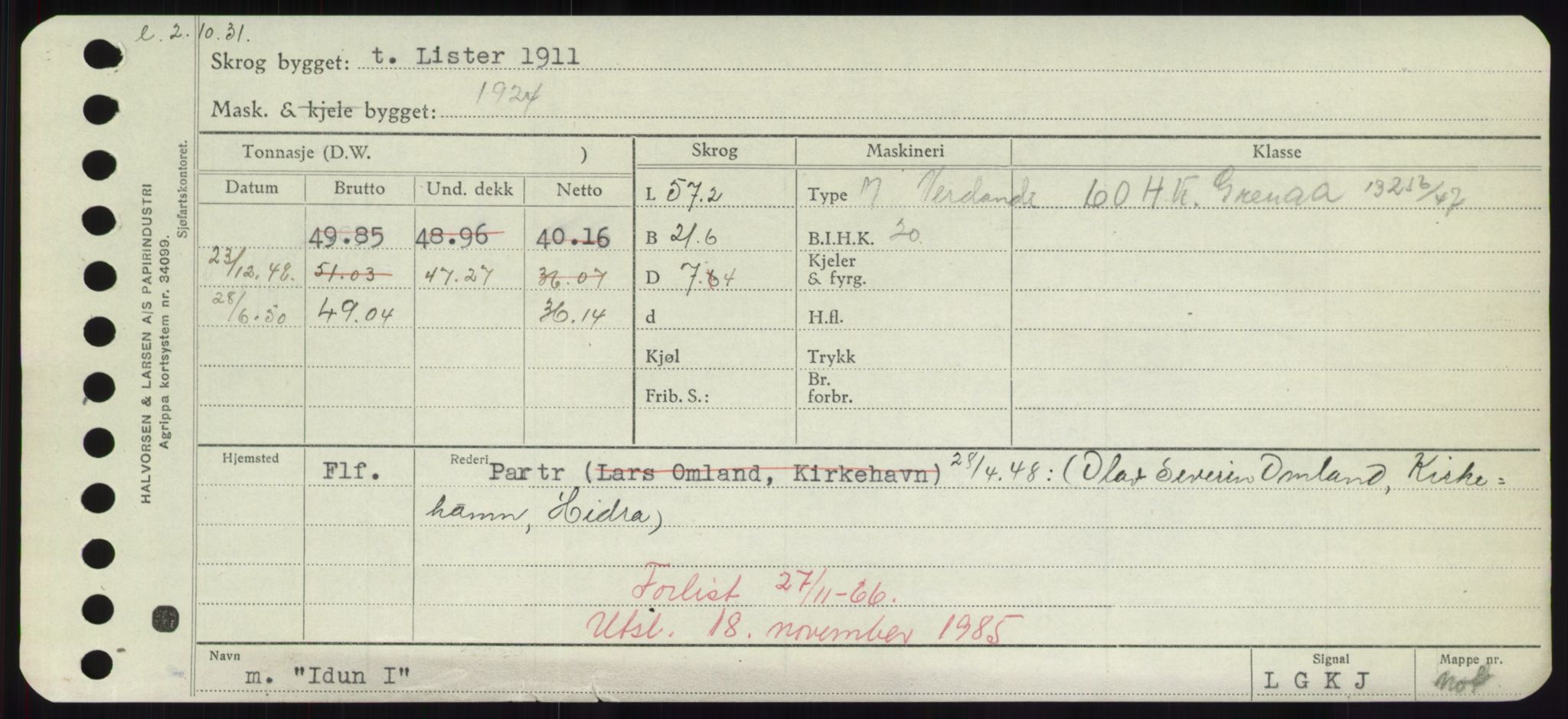 Sjøfartsdirektoratet med forløpere, Skipsmålingen, AV/RA-S-1627/H/Hd/L0018: Fartøy, I, s. 67