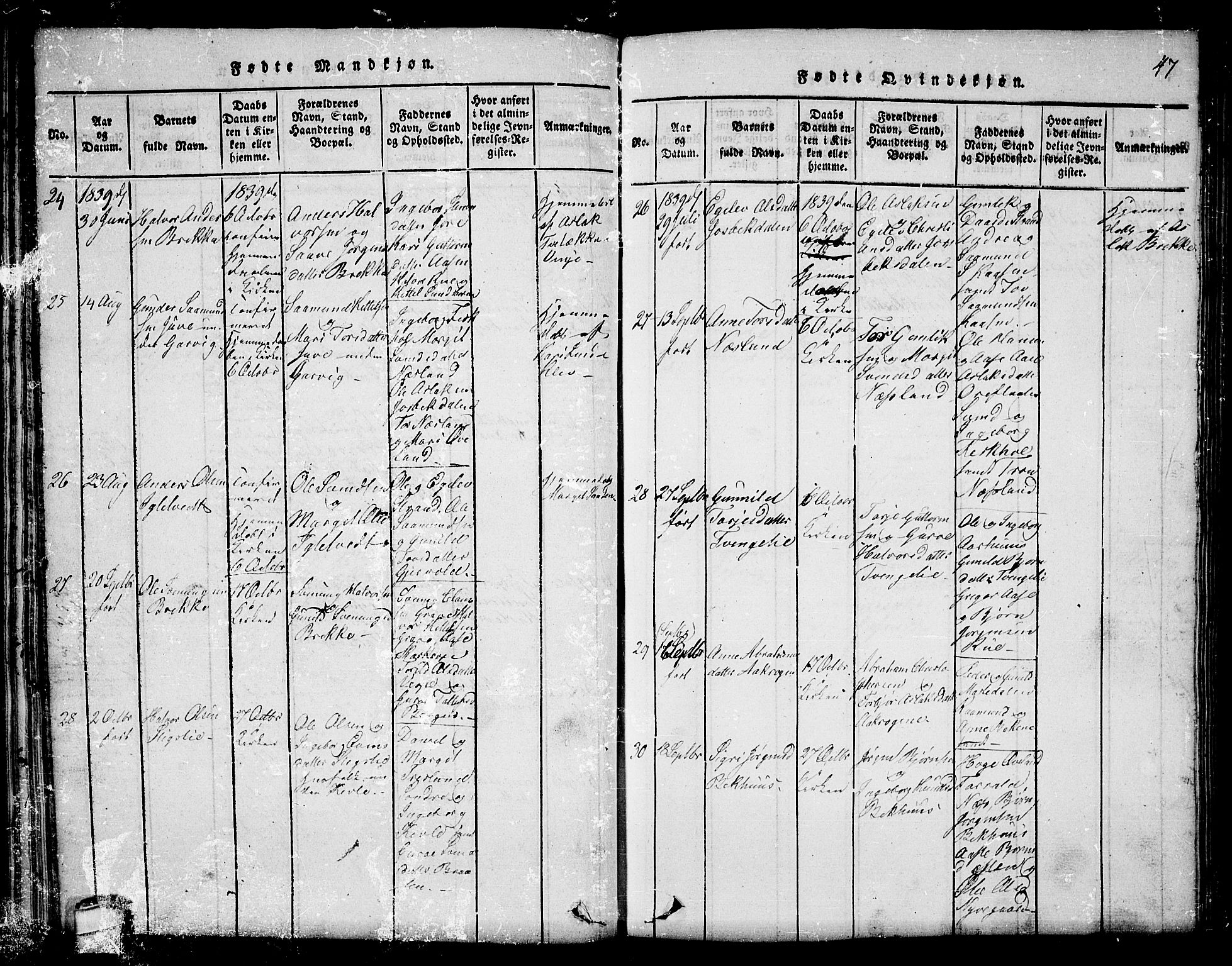 Seljord kirkebøker, AV/SAKO-A-20/F/Fc/L0001: Ministerialbok nr. III 1, 1815-1831, s. 47