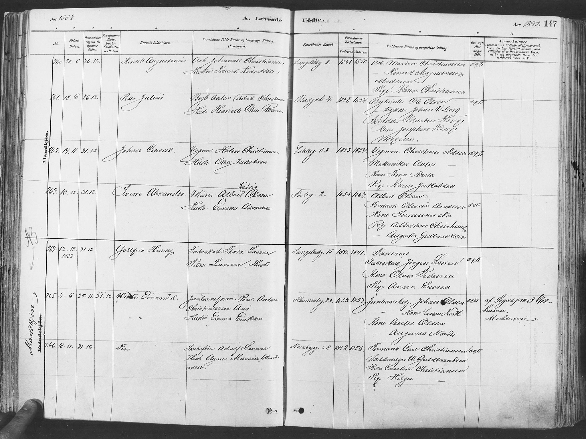 Grønland prestekontor Kirkebøker, SAO/A-10848/F/Fa/L0007: Ministerialbok nr. 7, 1878-1888, s. 147