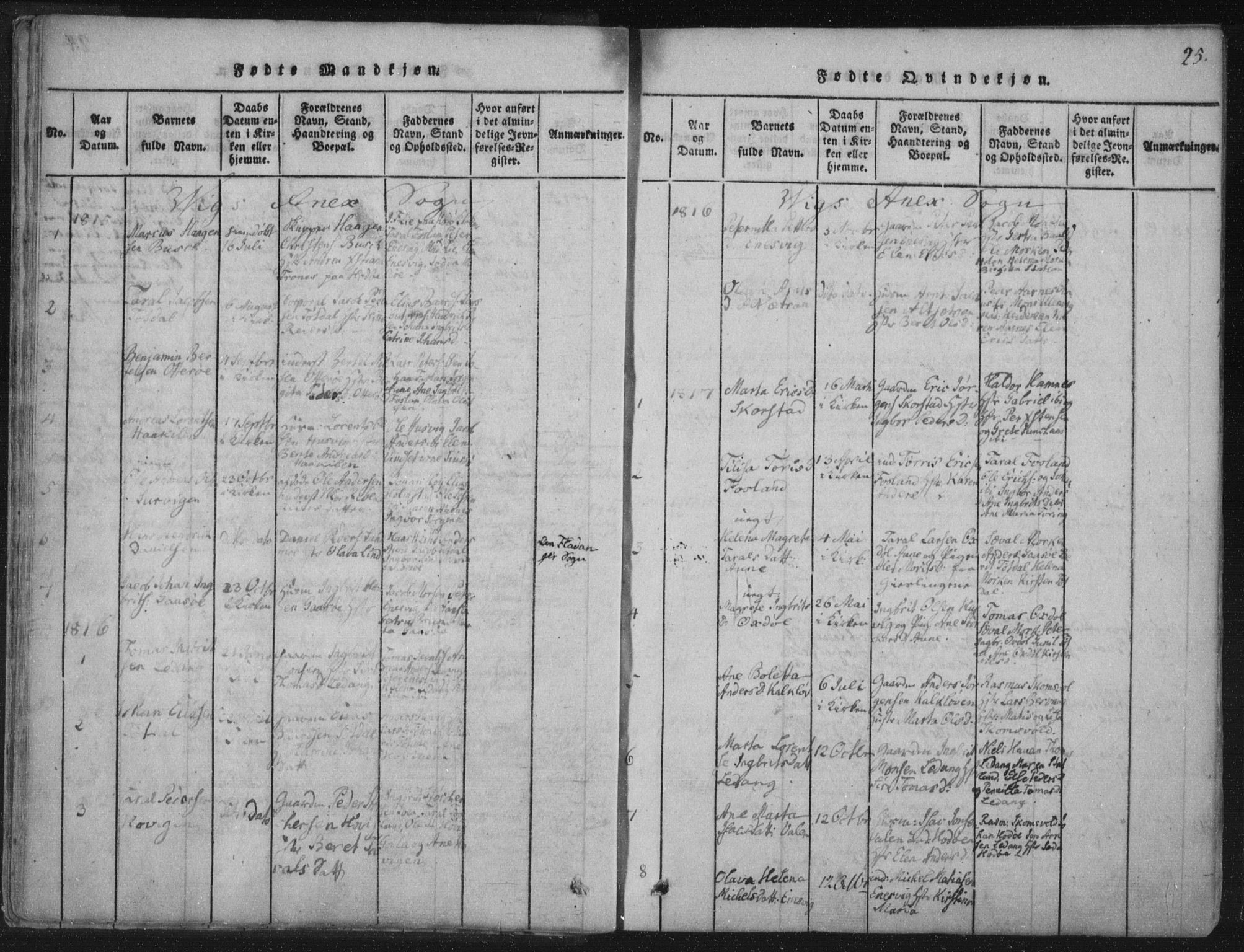 Ministerialprotokoller, klokkerbøker og fødselsregistre - Nord-Trøndelag, SAT/A-1458/773/L0609: Ministerialbok nr. 773A03 /2, 1815-1830, s. 25