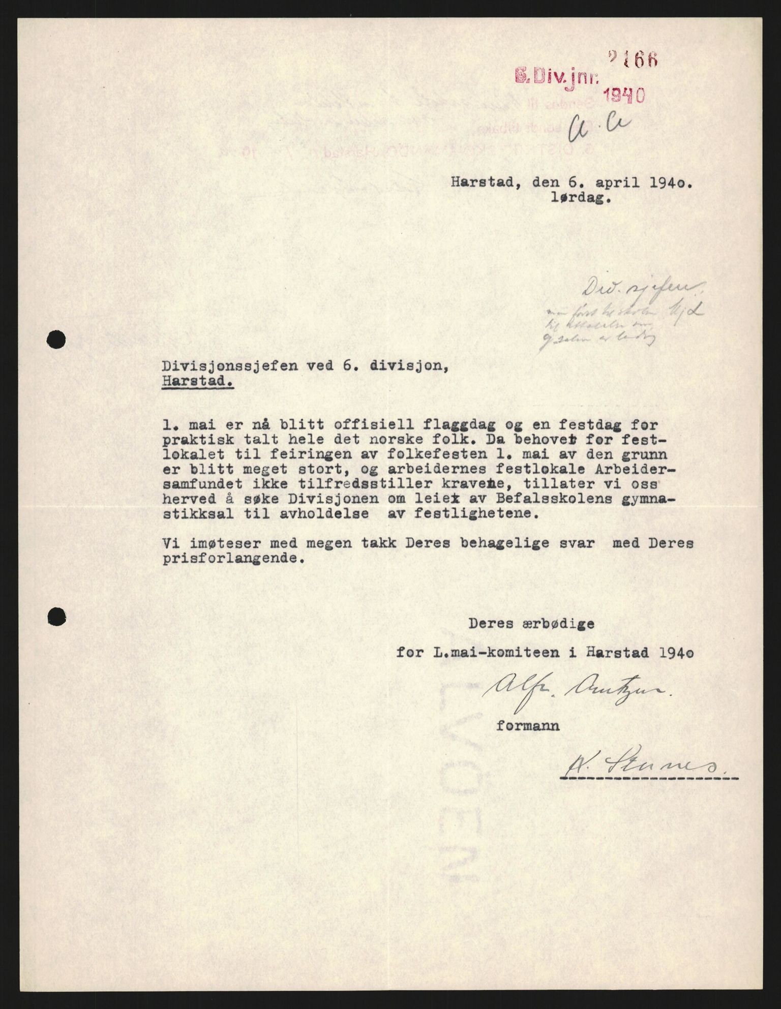 Forsvaret, Forsvarets krigshistoriske avdeling, RA/RAFA-2017/Y/Yb/L0123: II-C-11-600  -  6. Divisjon med avdelinger, 1940, s. 168