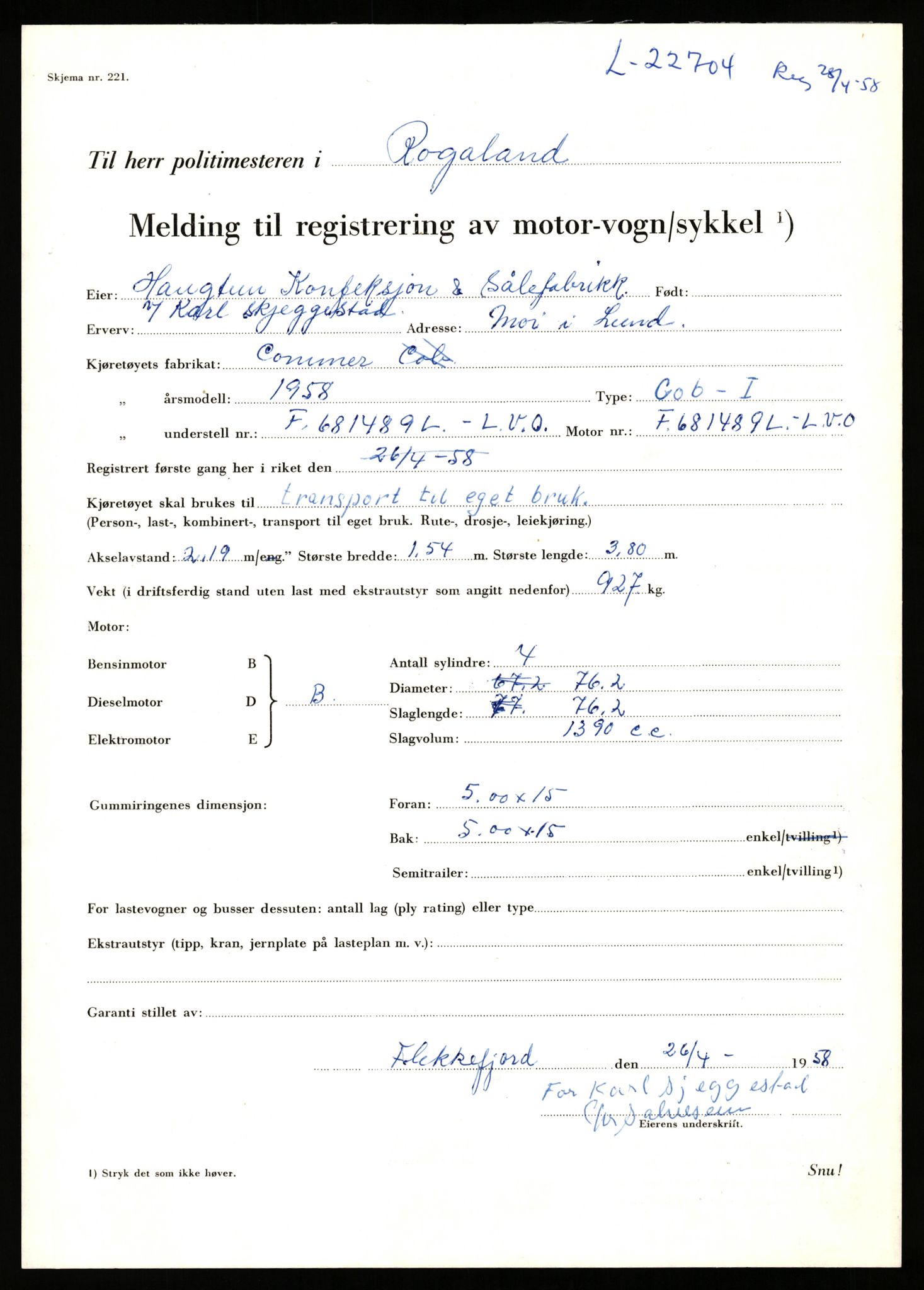 Stavanger trafikkstasjon, AV/SAST-A-101942/0/F/L0039: L-22300 - L-22799, 1930-1971, s. 1667