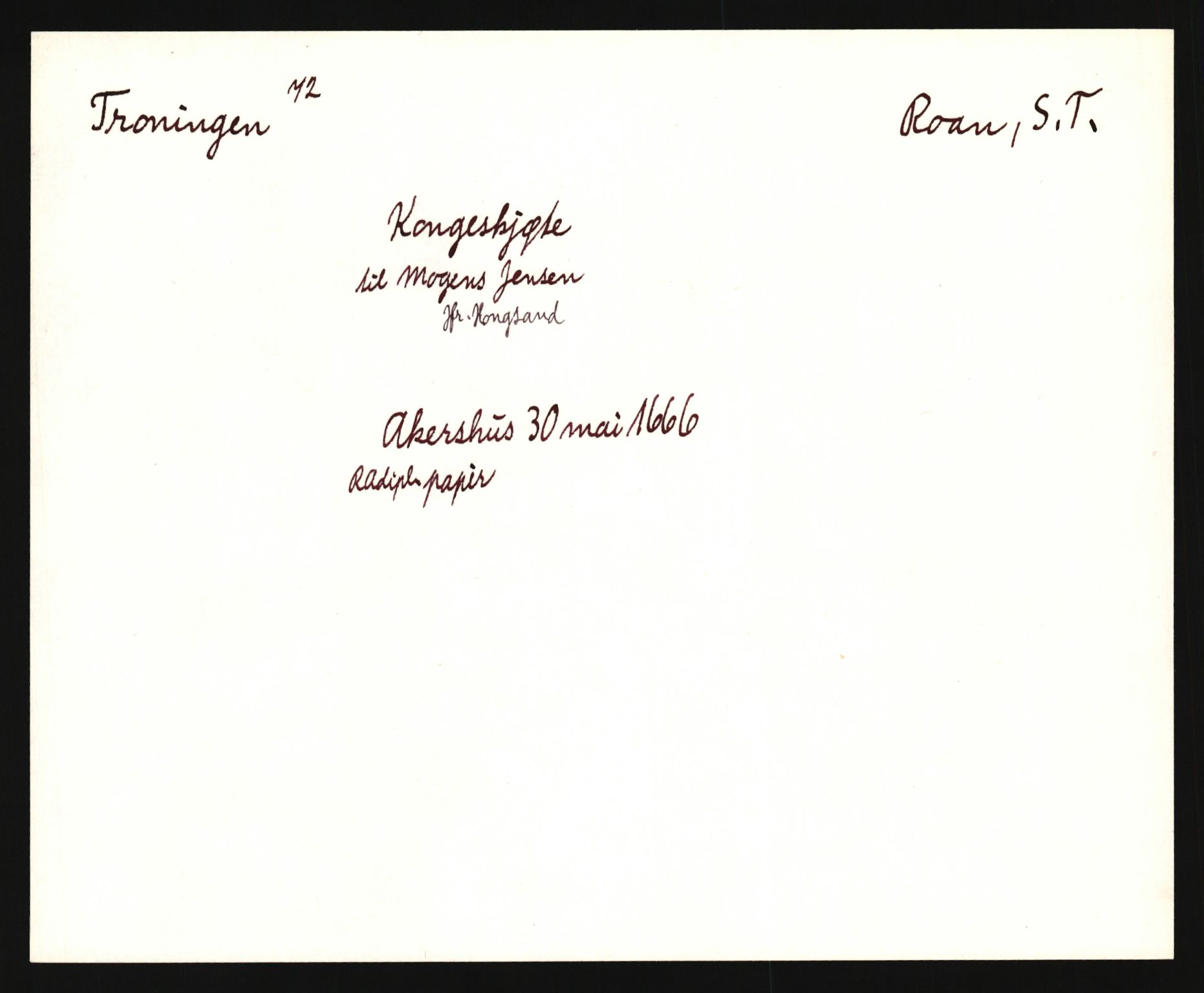 Riksarkivets diplomsamling, AV/RA-EA-5965/F35/F35e/L0032: Registreringssedler Sør-Trøndelag, 1400-1700, s. 73