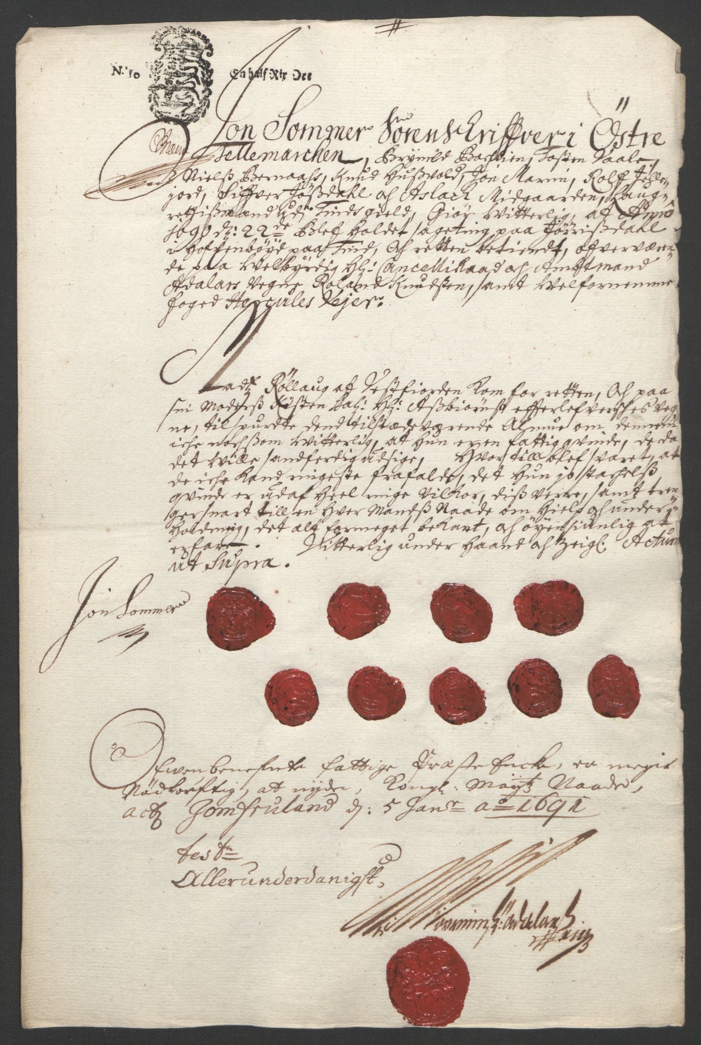 Rentekammeret inntil 1814, Reviderte regnskaper, Fogderegnskap, AV/RA-EA-4092/R35/L2091: Fogderegnskap Øvre og Nedre Telemark, 1690-1693, s. 24