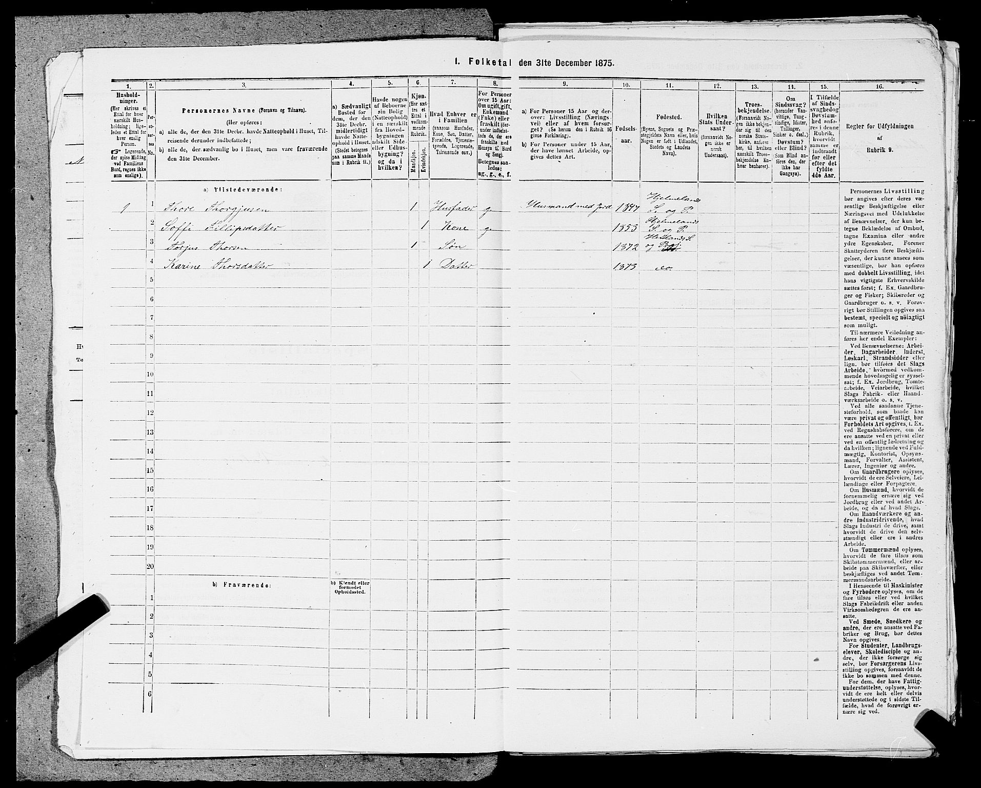 SAST, Folketelling 1875 for 1133P Hjelmeland prestegjeld, 1875, s. 76