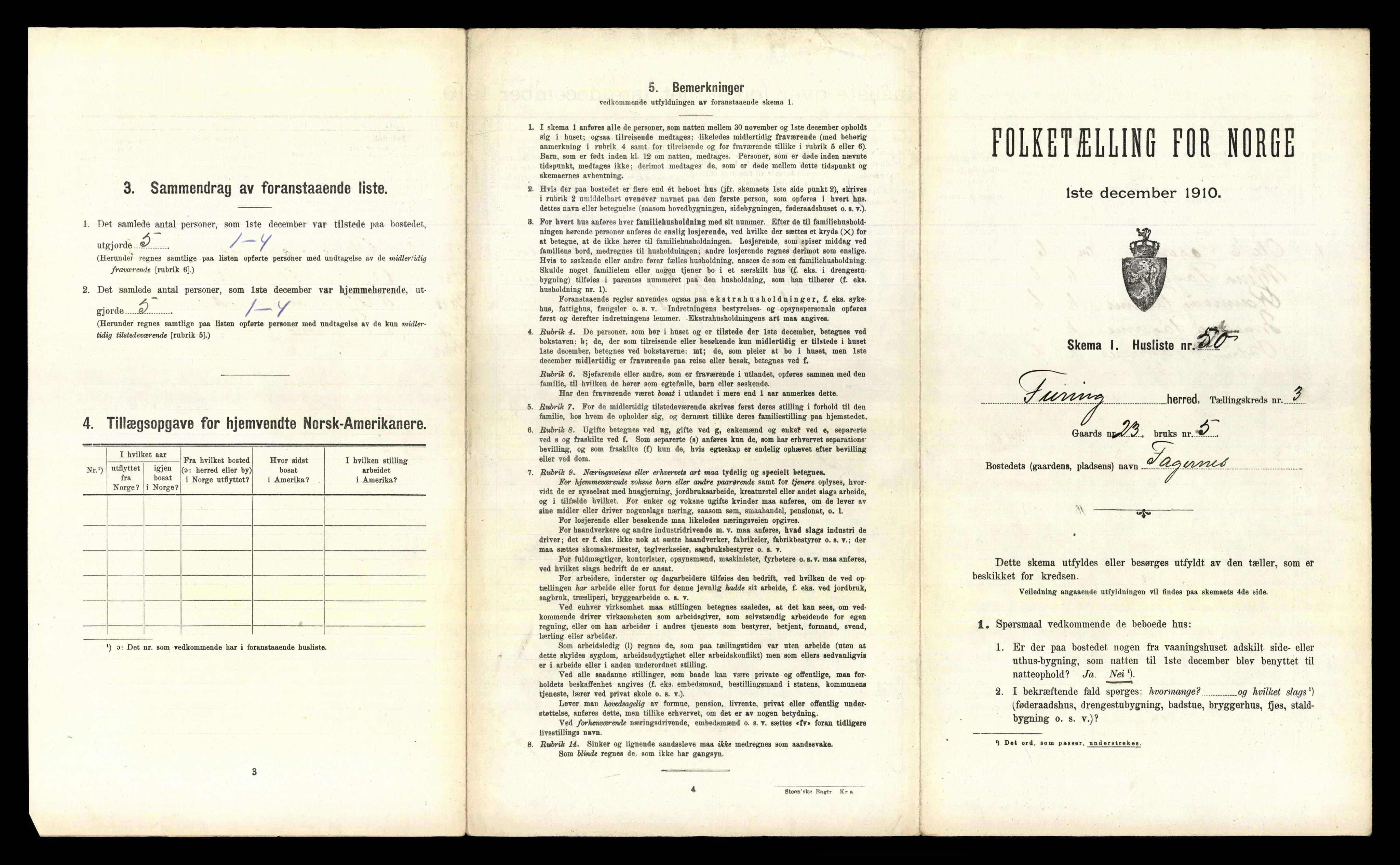 RA, Folketelling 1910 for 0240 Feiring herred, 1910, s. 320