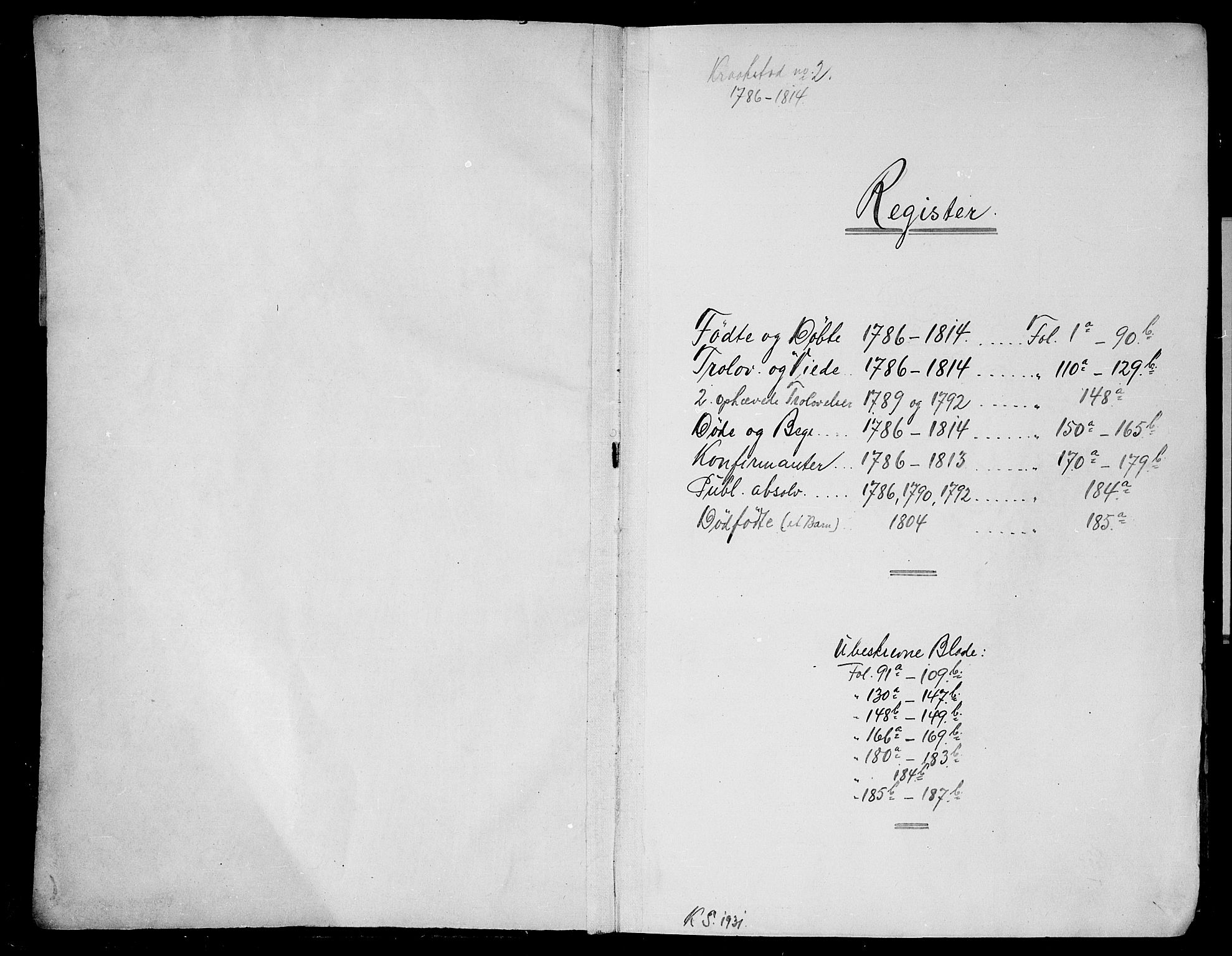 Kråkstad prestekontor Kirkebøker, AV/SAO-A-10125a/F/Fa/L0002: Ministerialbok nr. I 2, 1786-1814