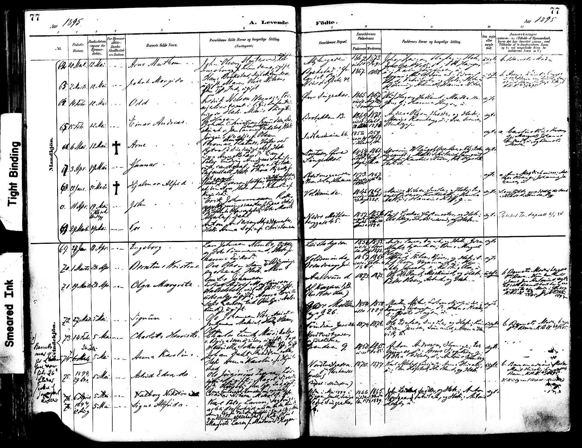 Ministerialprotokoller, klokkerbøker og fødselsregistre - Sør-Trøndelag, SAT/A-1456/604/L0197: Ministerialbok nr. 604A18, 1893-1900, s. 77
