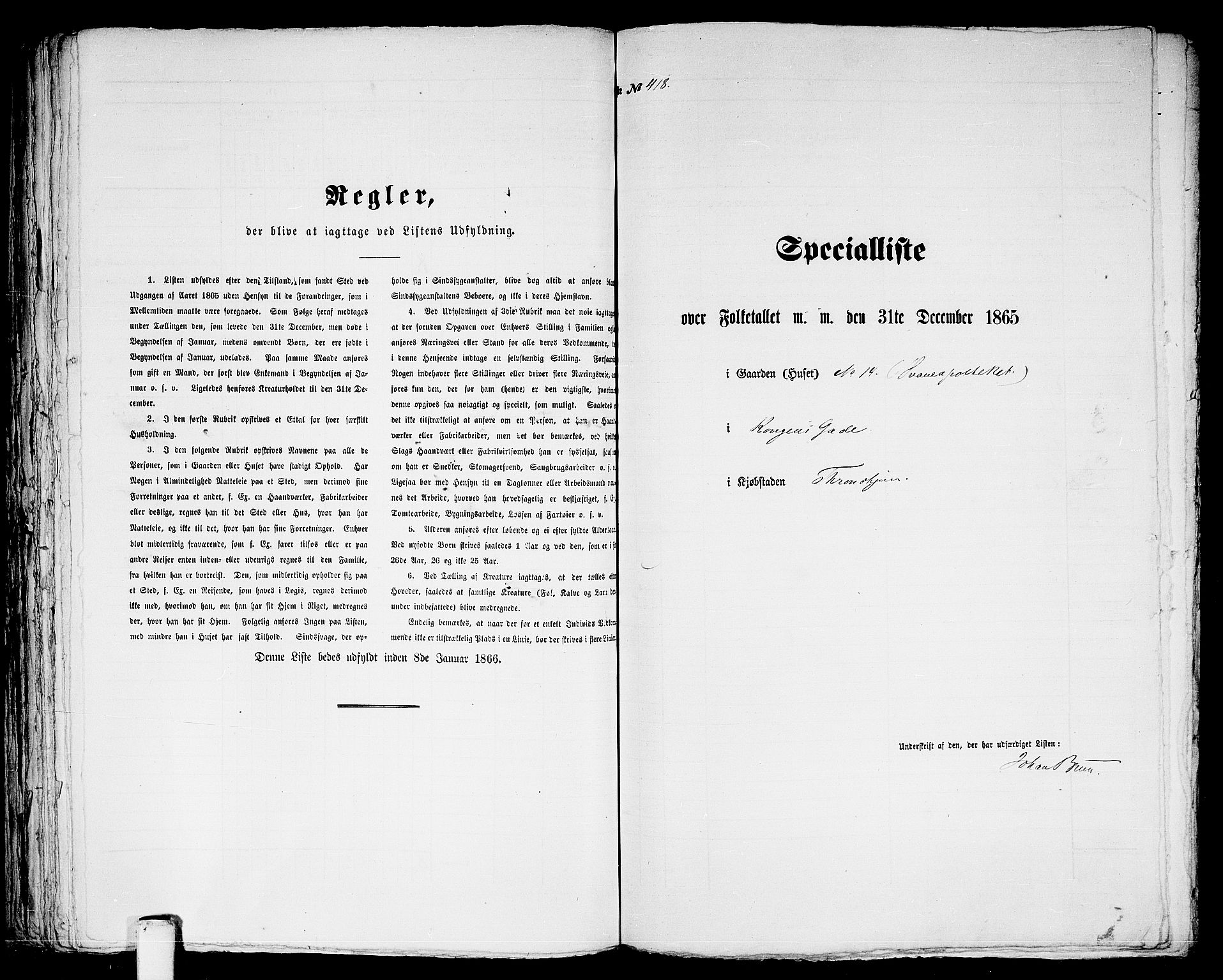 RA, Folketelling 1865 for 1601 Trondheim kjøpstad, 1865, s. 877