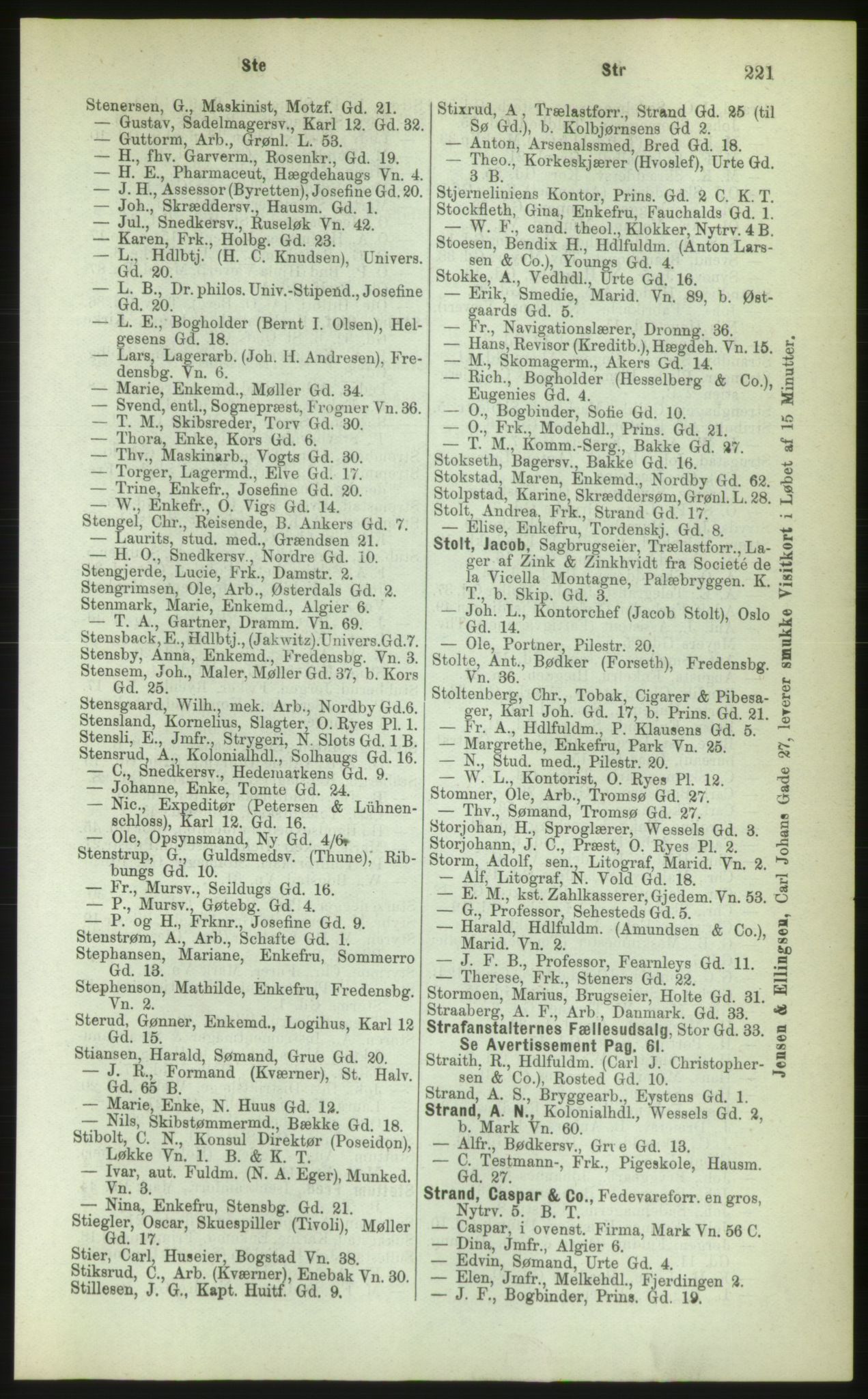 Kristiania/Oslo adressebok, PUBL/-, 1883, s. 221