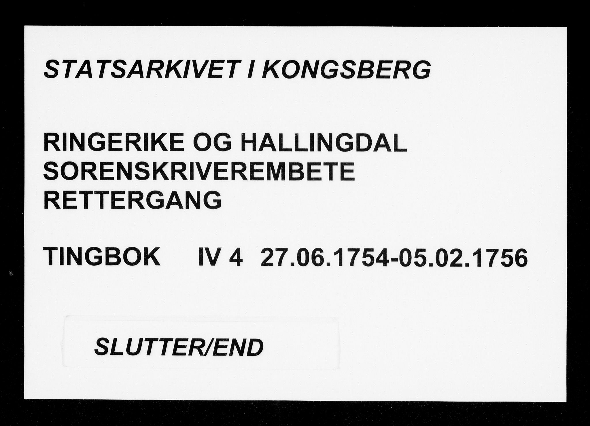 Ringerike og Hallingdal sorenskriveri, AV/SAKO-A-81/F/Fa/Fad/L0004: Tingbok - Hallingdal, 1754-1756