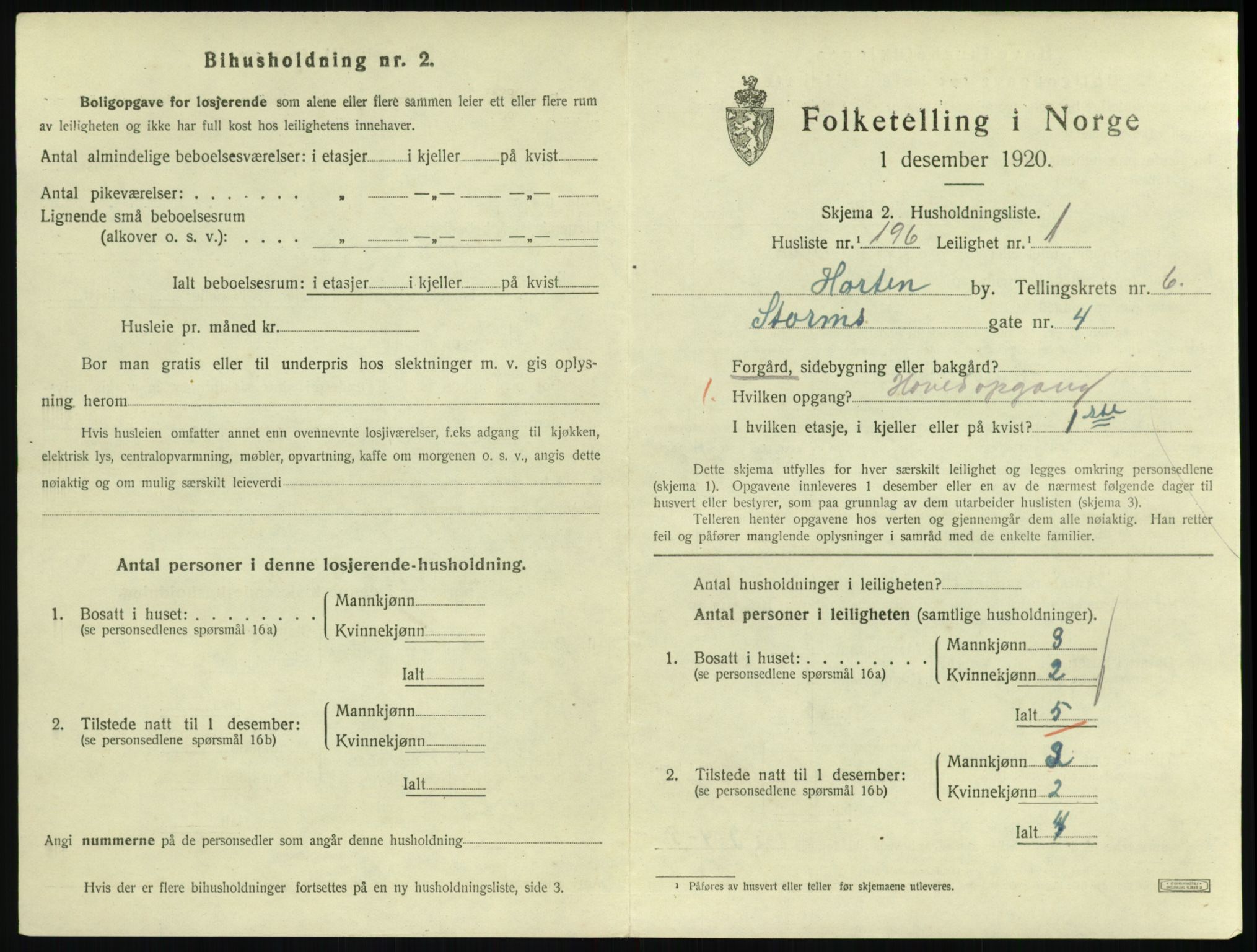 SAKO, Folketelling 1920 for 0703 Horten kjøpstad, 1920, s. 7147