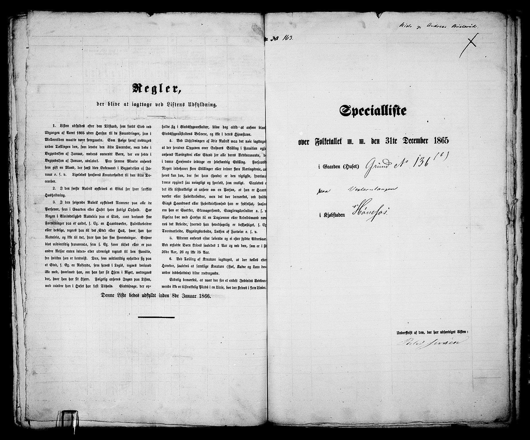 RA, Folketelling 1865 for 0601B Norderhov prestegjeld, Hønefoss kjøpstad, 1865, s. 310