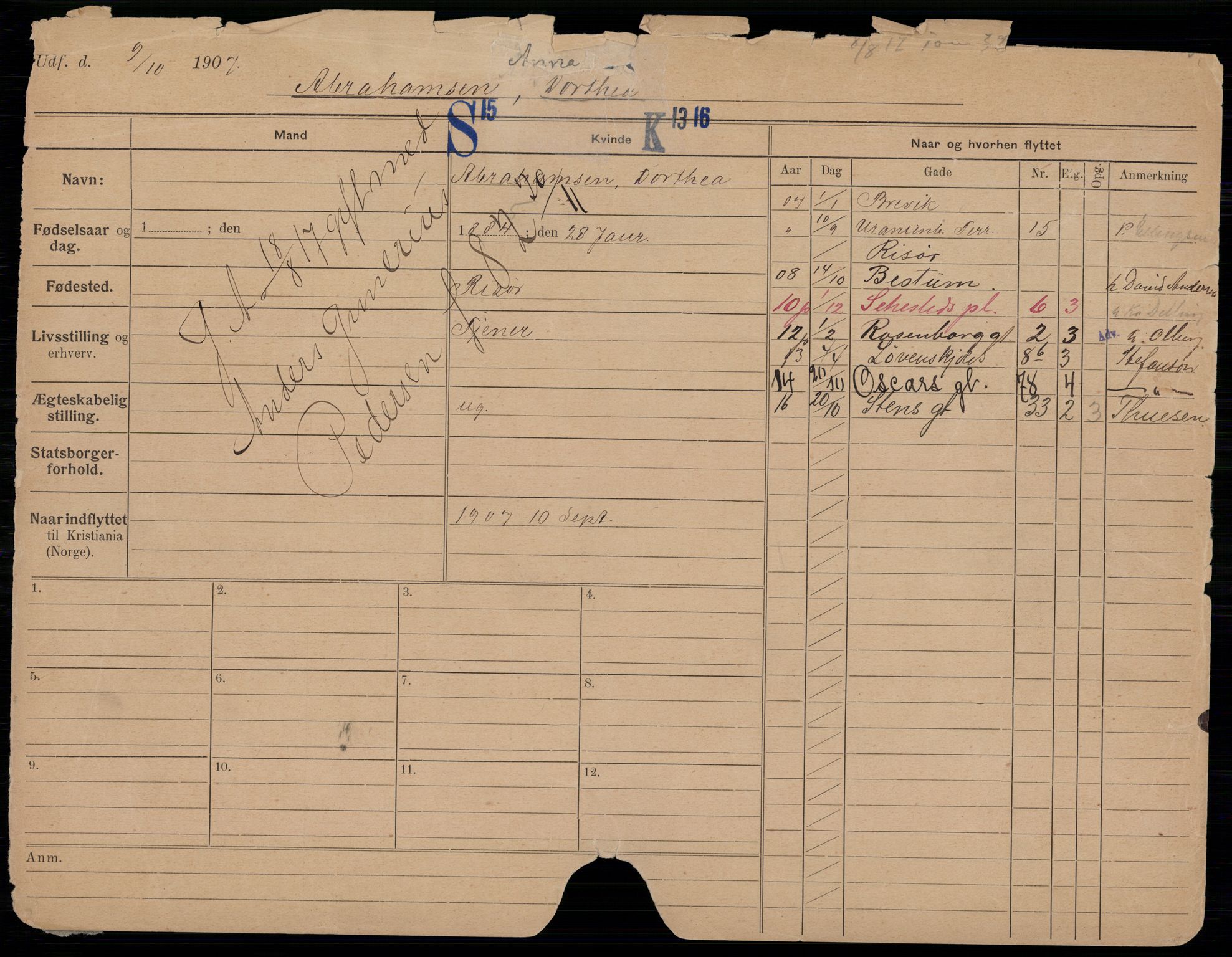 Oslo folkeregister, Registerkort, SAO/A-11715/K/Kb/L0028: A - HO, 1917