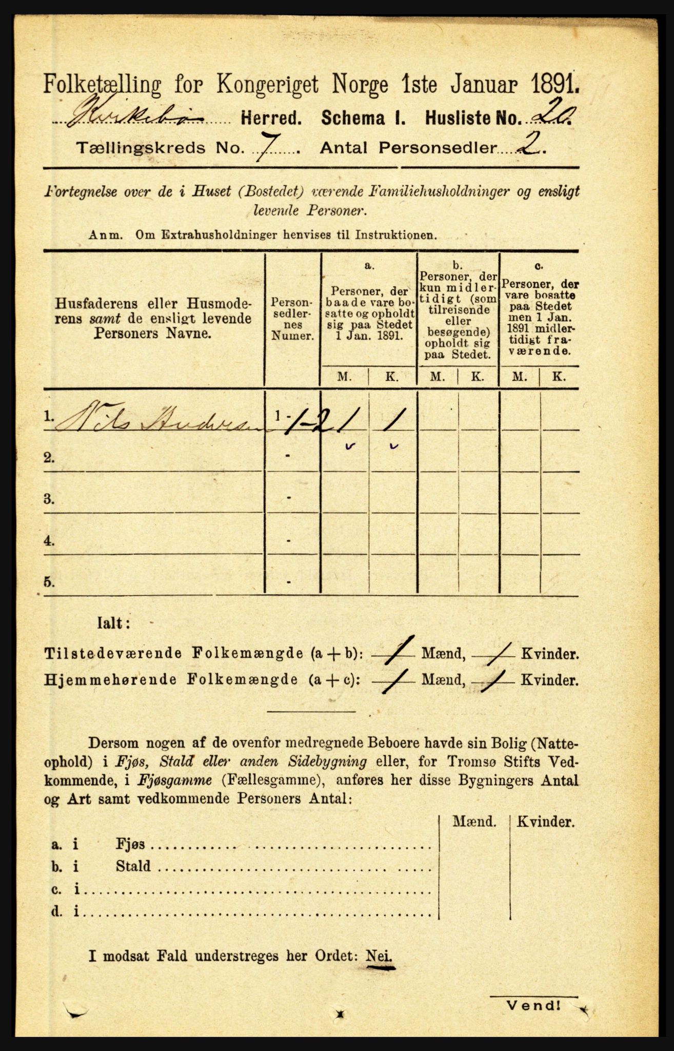 RA, Folketelling 1891 for 1416 Kyrkjebø herred, 1891, s. 1825
