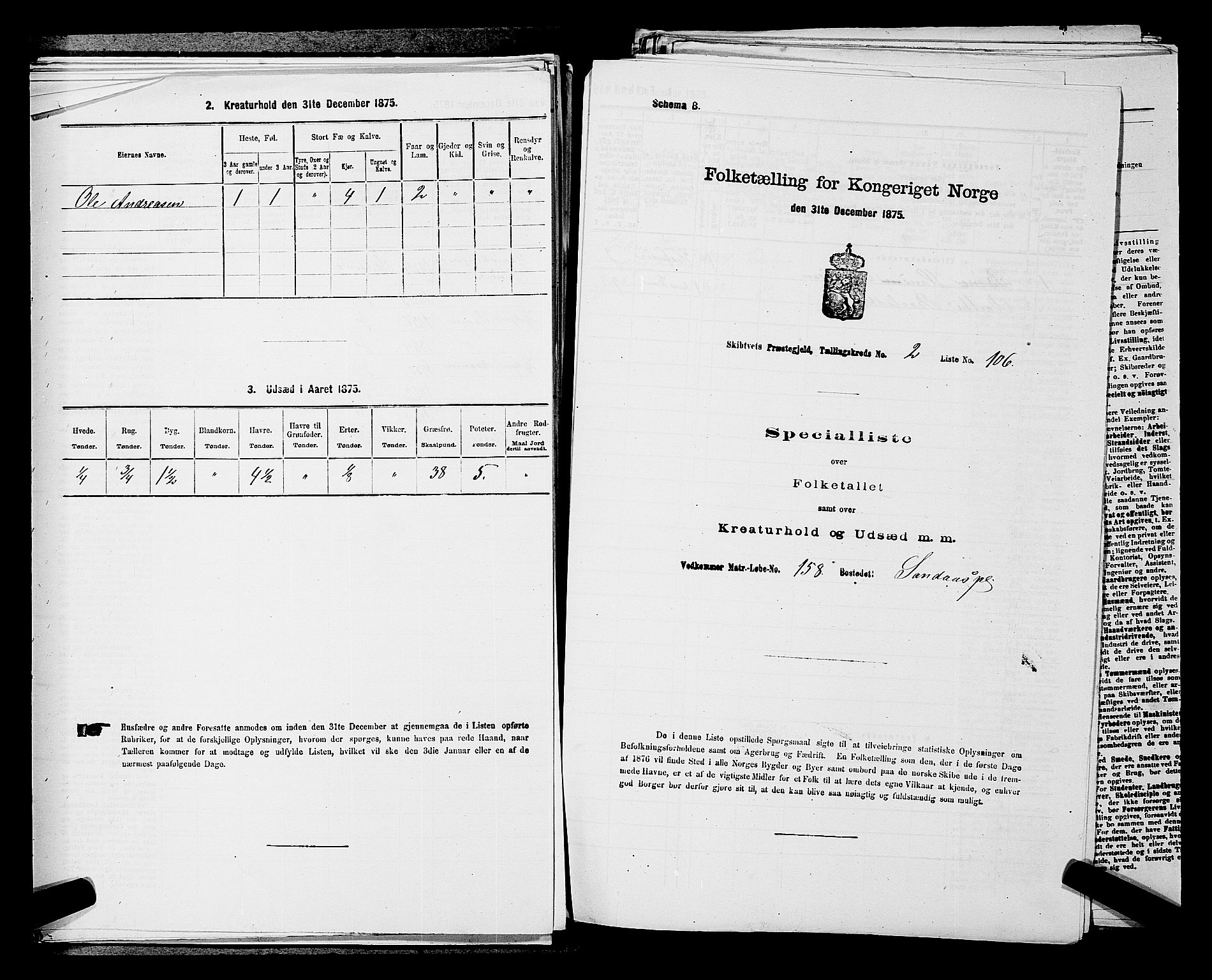 RA, Folketelling 1875 for 0127P Skiptvet prestegjeld, 1875, s. 425