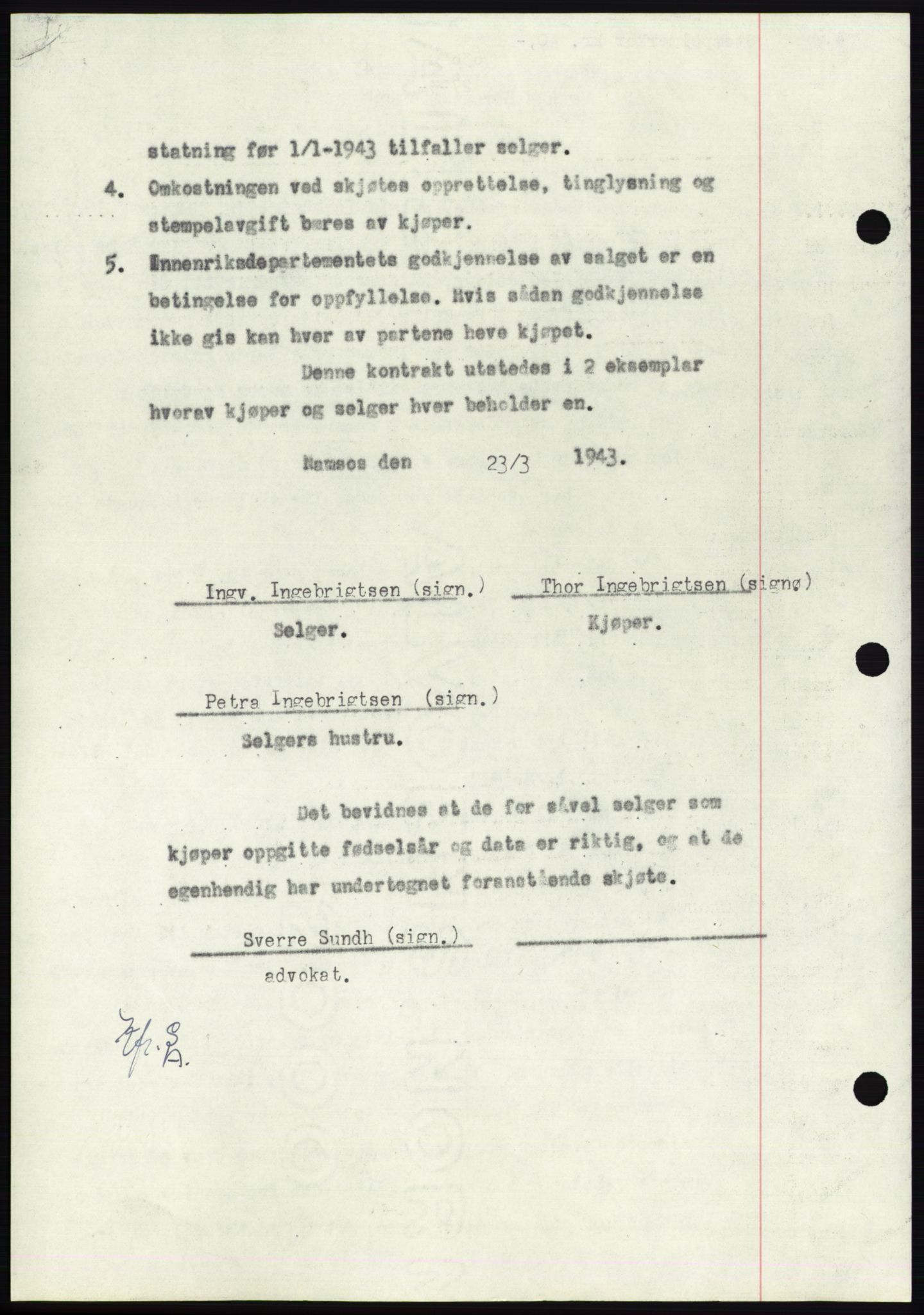 Namdal sorenskriveri, SAT/A-4133/1/2/2C: Pantebok nr. -, 1942-1943, Dagboknr: 636/1943