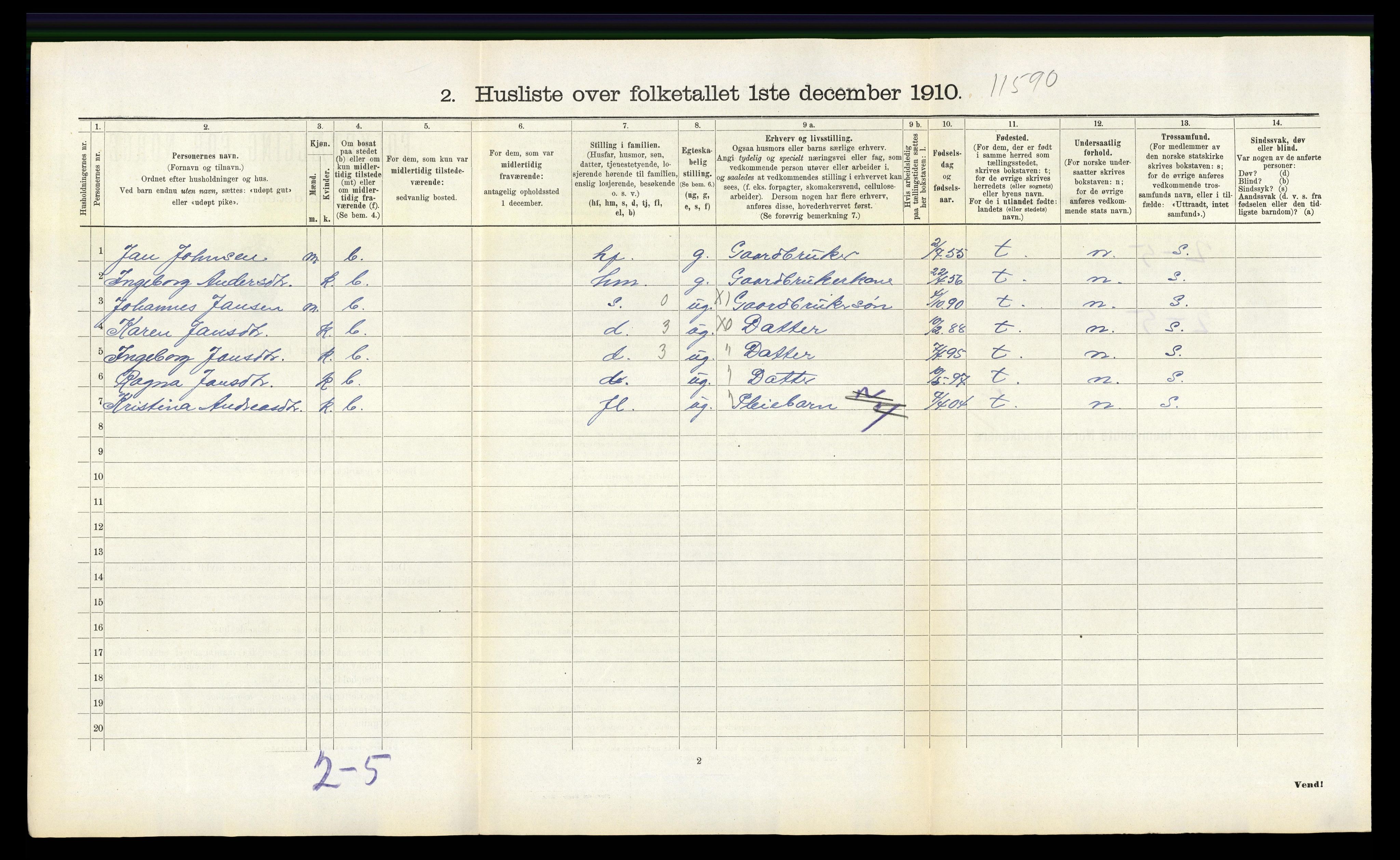 RA, Folketelling 1910 for 1259 Hjelme herred, 1910, s. 143