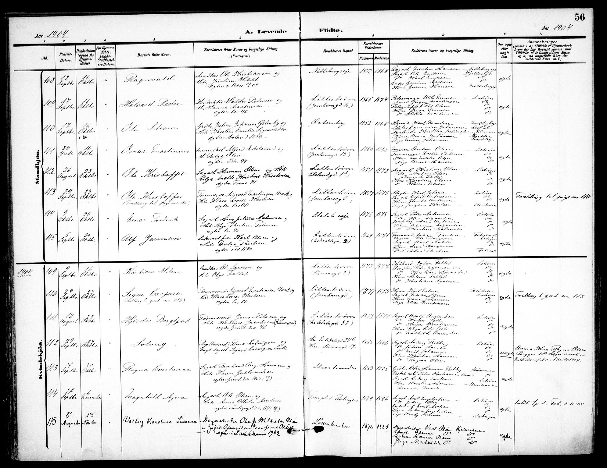 Skedsmo prestekontor Kirkebøker, AV/SAO-A-10033a/F/Fa/L0015: Ministerialbok nr. I 15, 1902-1917, s. 56