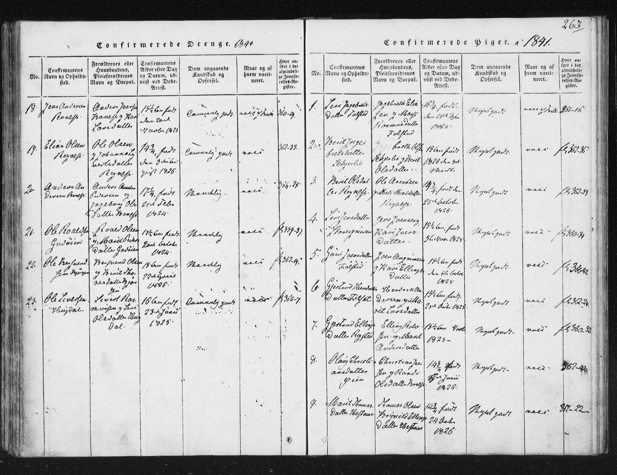 Ministerialprotokoller, klokkerbøker og fødselsregistre - Sør-Trøndelag, AV/SAT-A-1456/687/L0996: Ministerialbok nr. 687A04, 1816-1842, s. 263