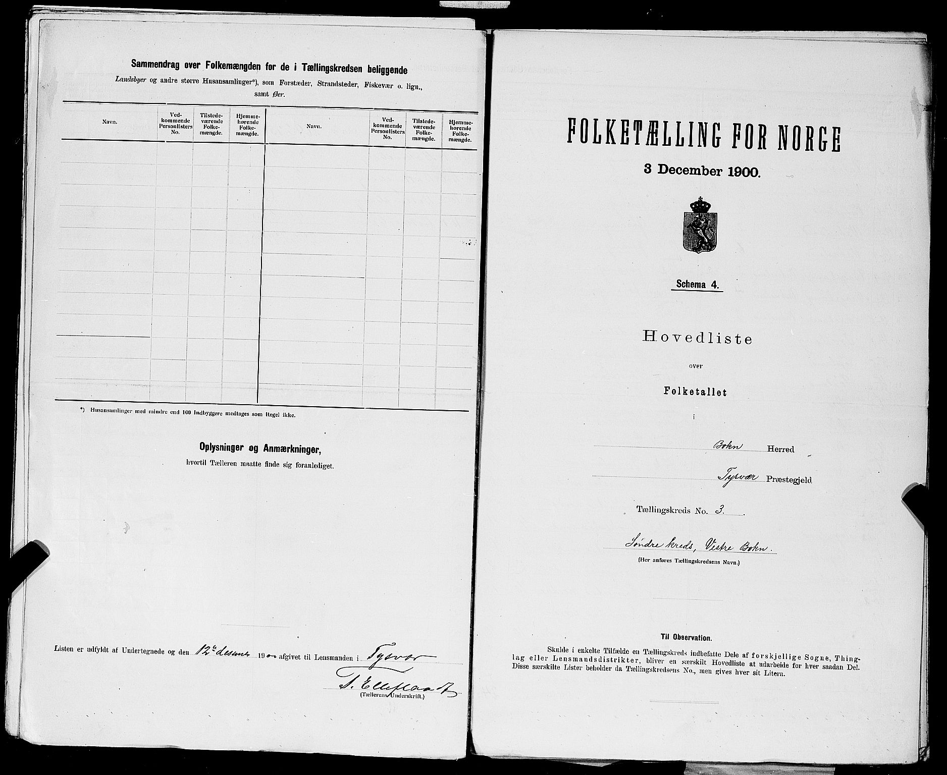 SAST, Folketelling 1900 for 1145 Bokn herred, 1900, s. 12