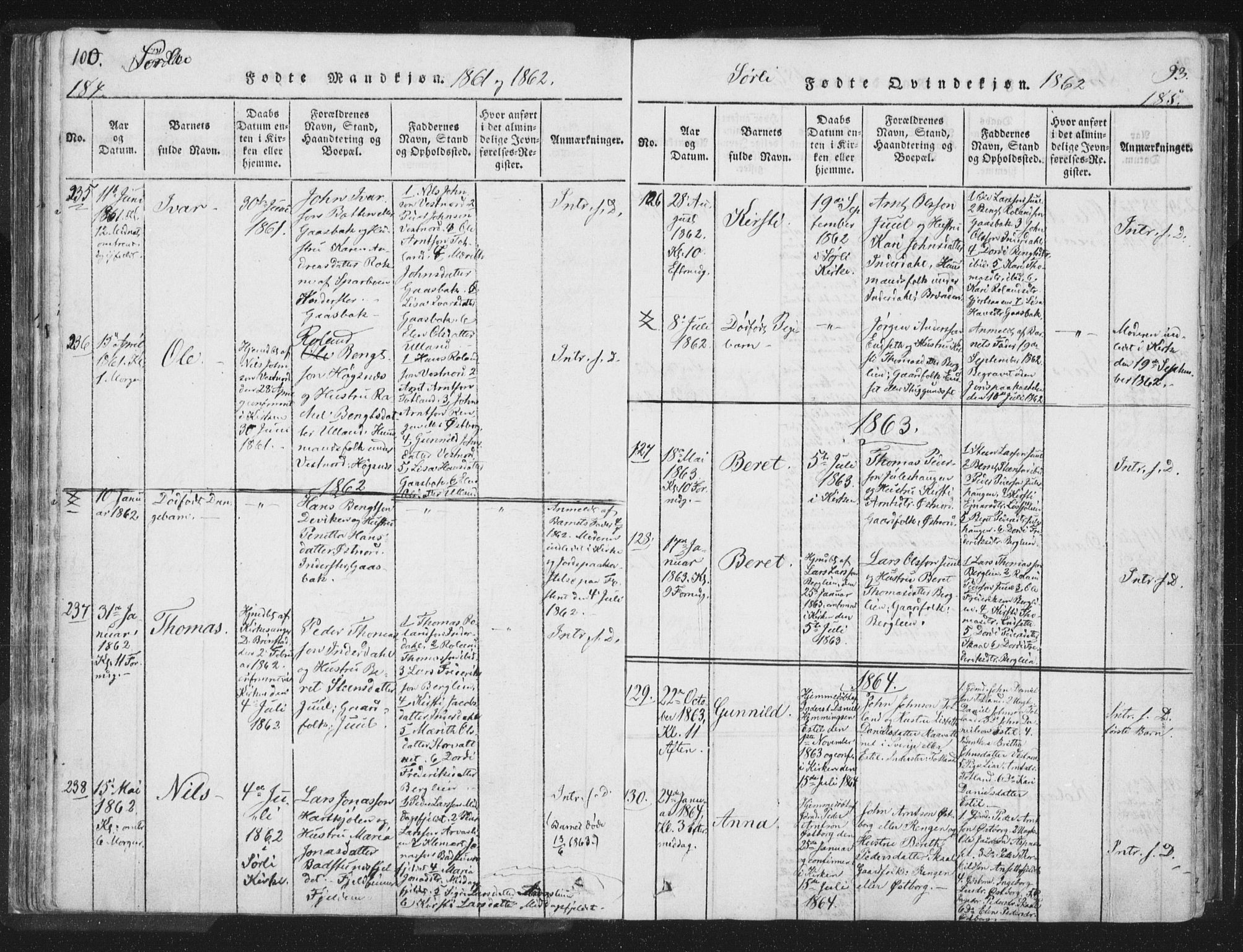 Ministerialprotokoller, klokkerbøker og fødselsregistre - Nord-Trøndelag, SAT/A-1458/755/L0491: Ministerialbok nr. 755A01 /2, 1817-1864, s. 184-185