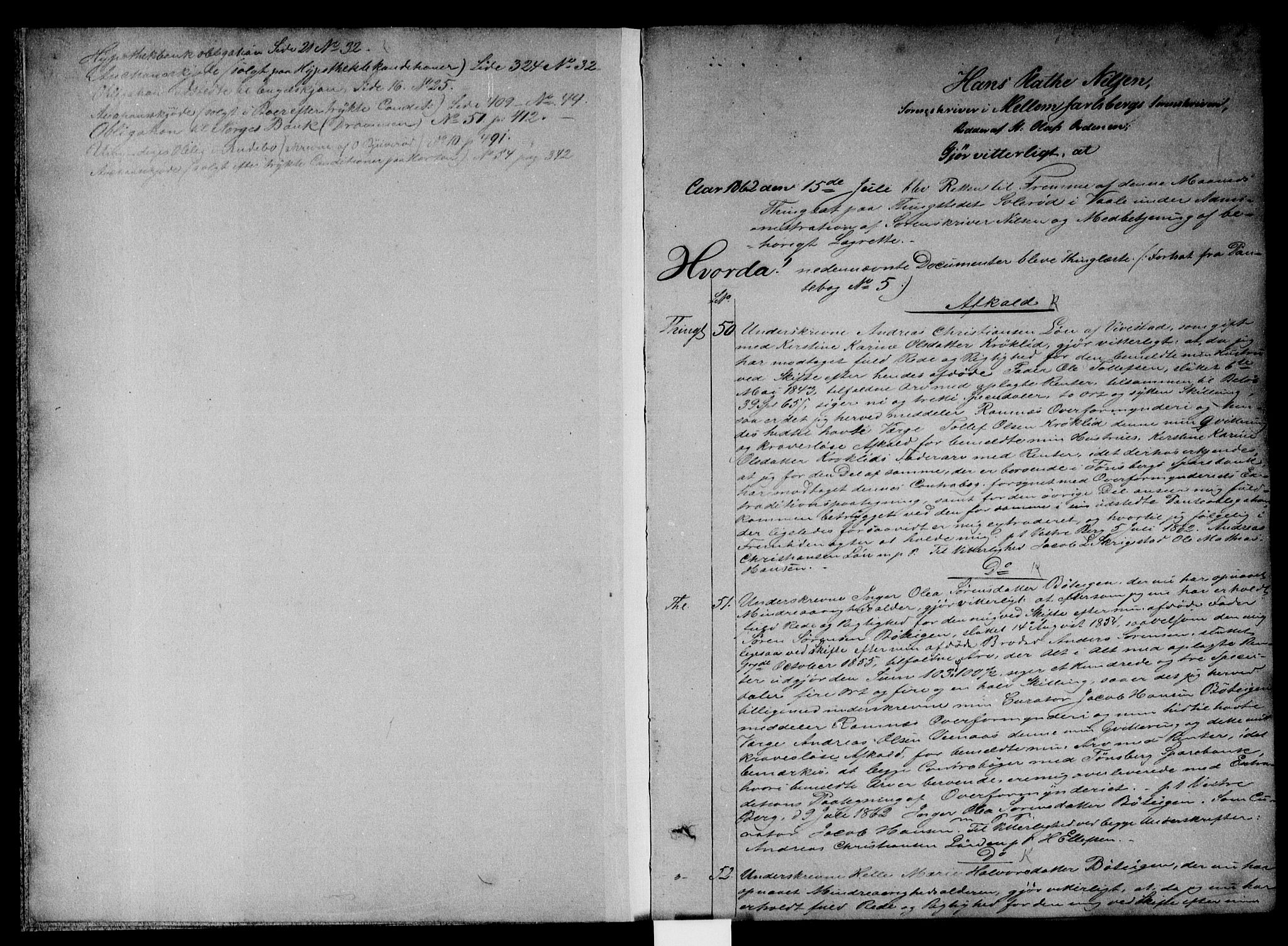 Mellom Jarlsberg sorenskriveri, SAKO/A-132/G/Ga/Gaa/L0006a: Pantebok nr. I 6a, 1862-1863, s. 0-1