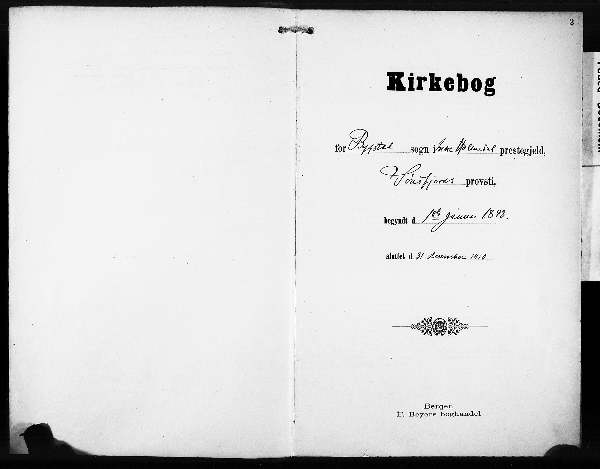 Gaular sokneprestembete, SAB/A-80001/H/Haa: Ministerialbok nr. C 2, 1898-1910, s. 2