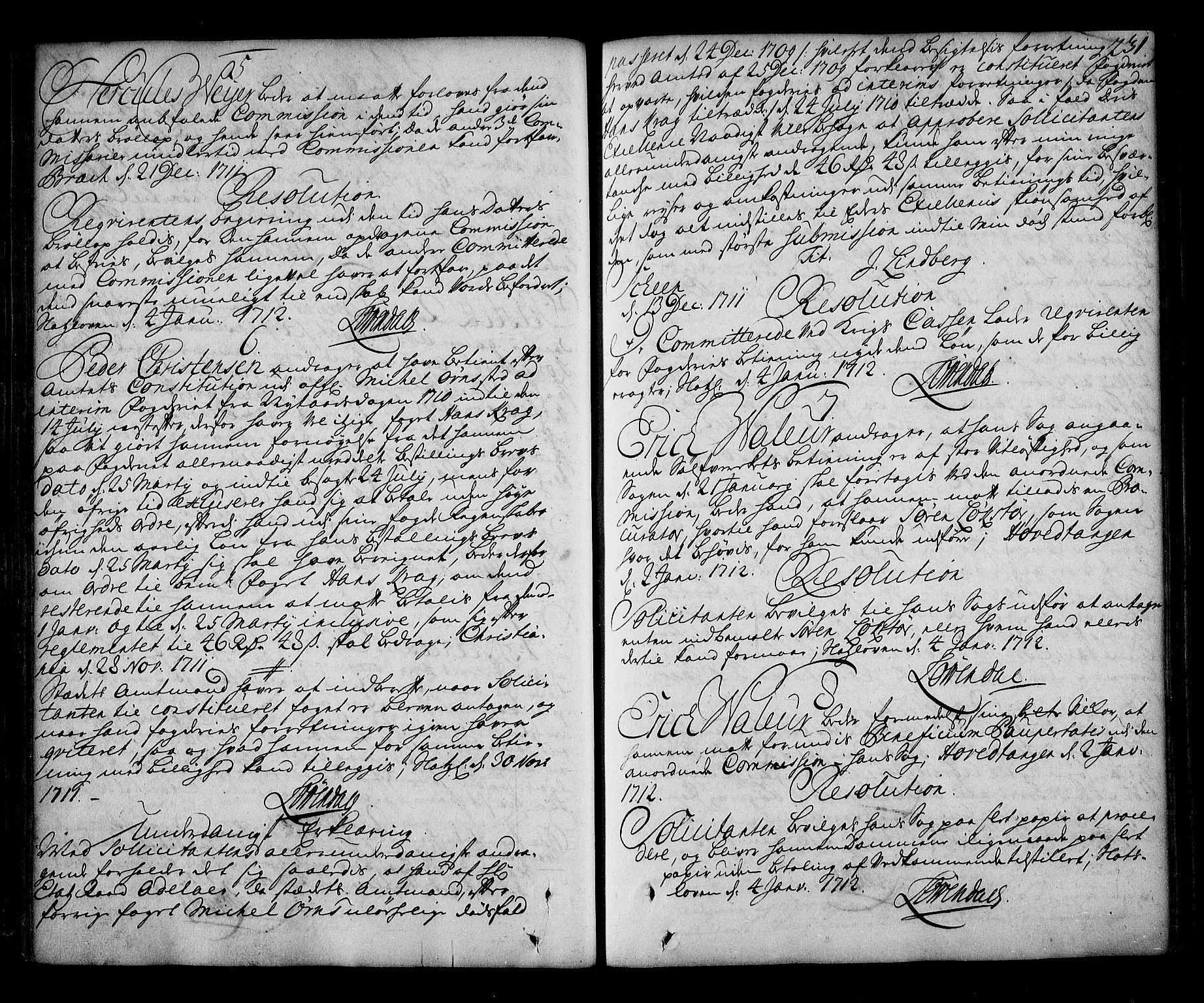 Stattholderembetet 1572-1771, AV/RA-EA-2870/Ag/L0002: Supplikasjons- og resolusjonsprotokoll, 1710-1714, s. 230b-231a