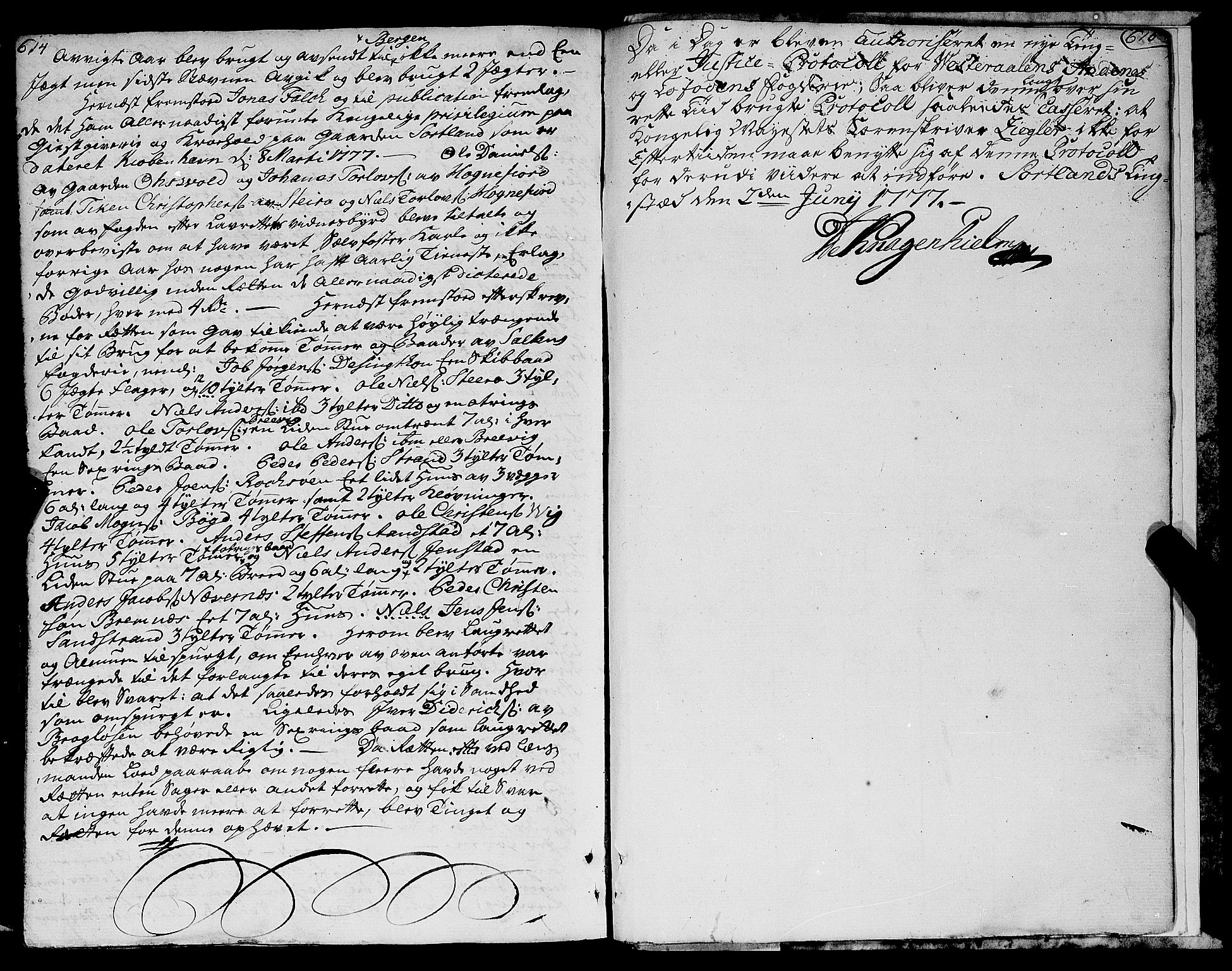 Vesterålen sorenskriveri, SAT/A-4180/1/1/1A/L0007: Tingbok, 1767-1777, s. 614-615
