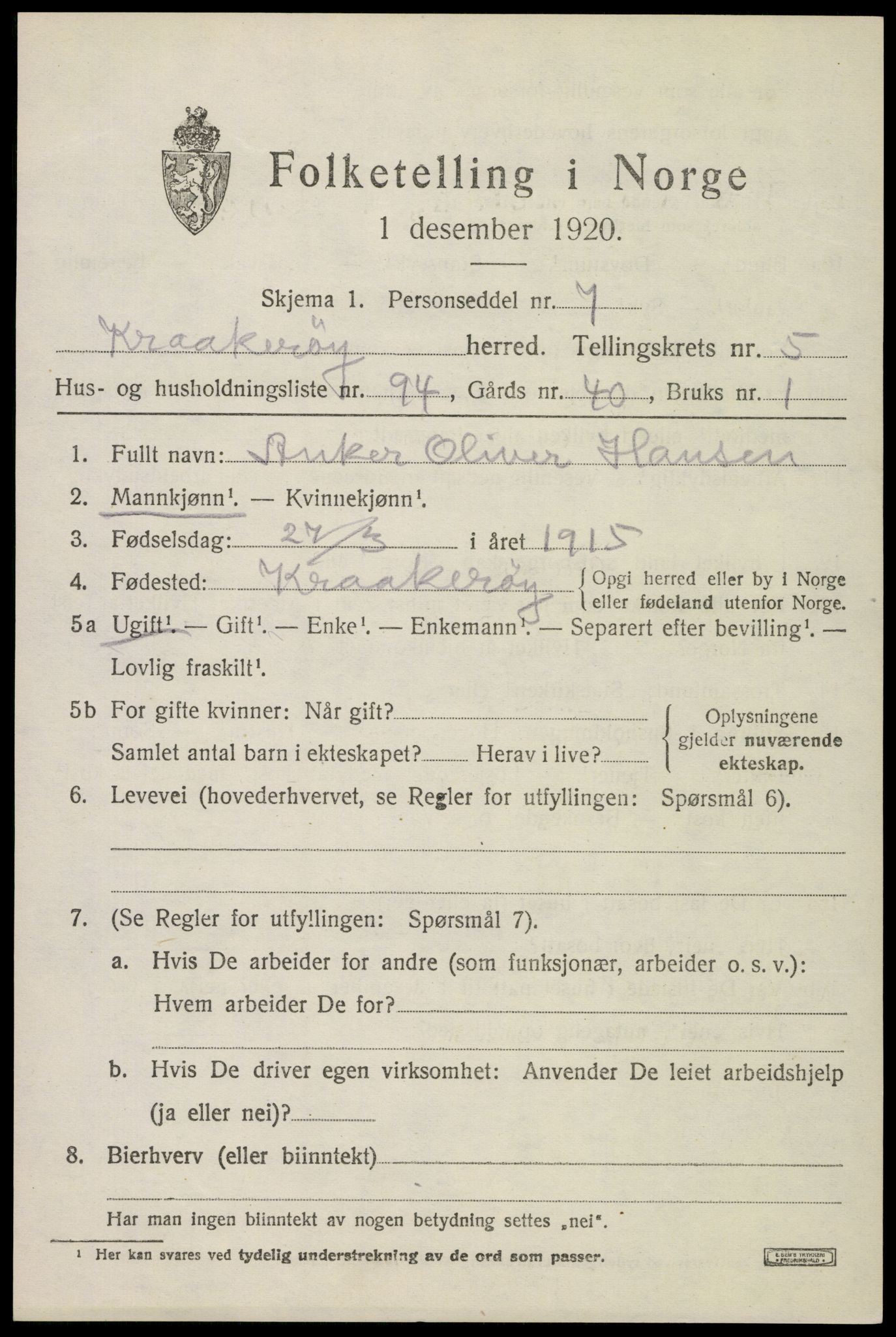 SAO, Folketelling 1920 for 0133 Kråkerøy herred, 1920, s. 7458