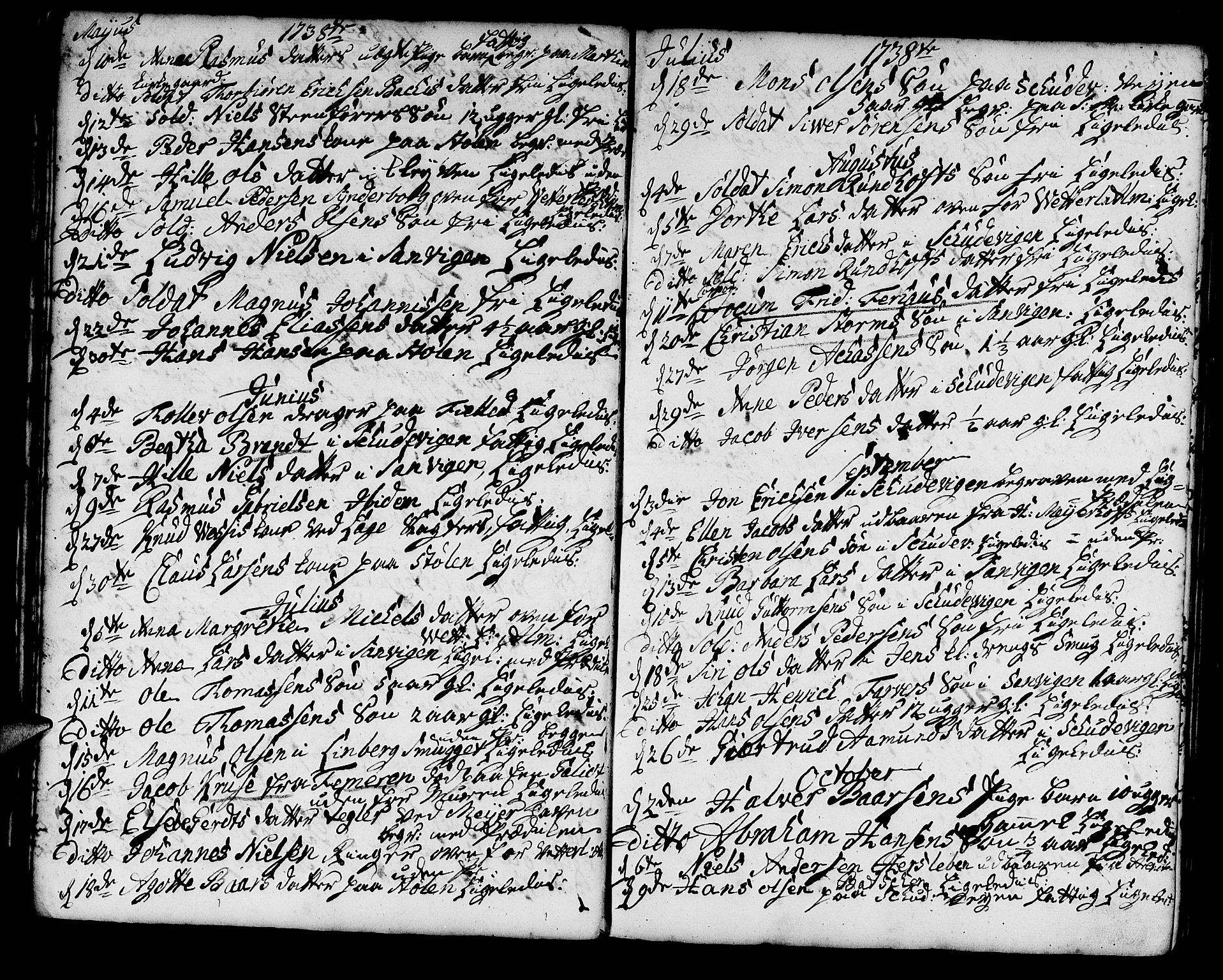 Korskirken sokneprestembete, SAB/A-76101/H/Haa/L0011: Ministerialbok nr. A 11, 1731-1785, s. 22