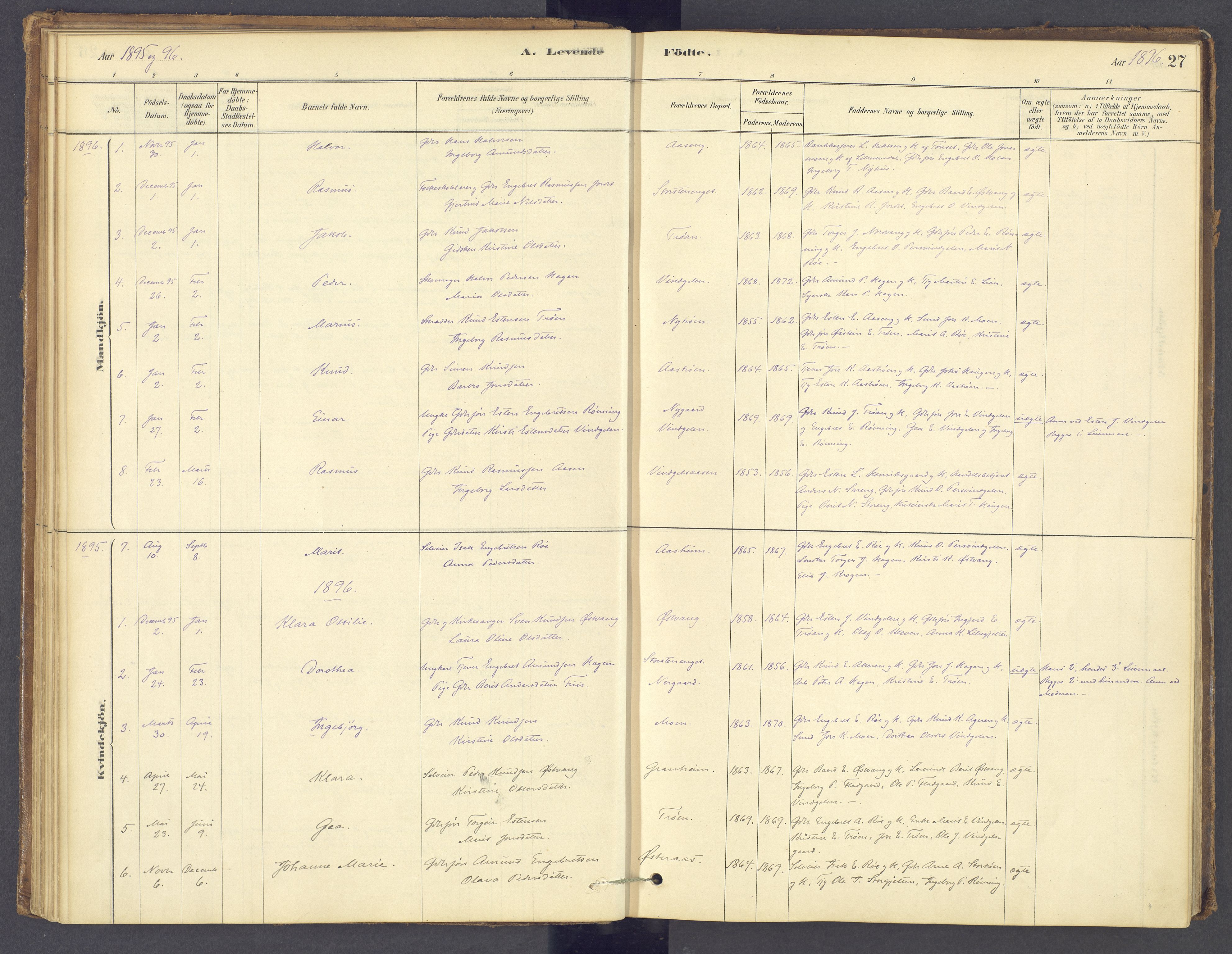 Tolga prestekontor, AV/SAH-PREST-062/K/L0012: Ministerialbok nr. 12, 1877-1925, s. 27