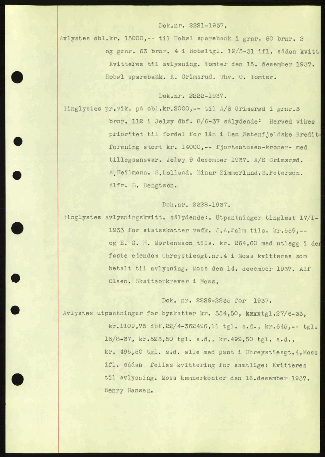 Moss sorenskriveri, SAO/A-10168: Pantebok nr. B4, 1937-1938, Dagboknr: 2221/1937