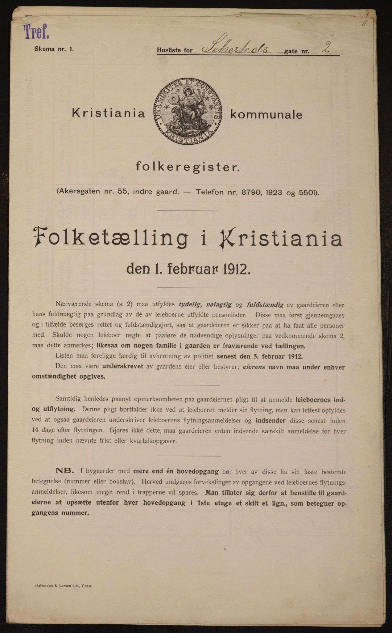 OBA, Kommunal folketelling 1.2.1912 for Kristiania, 1912, s. 93963