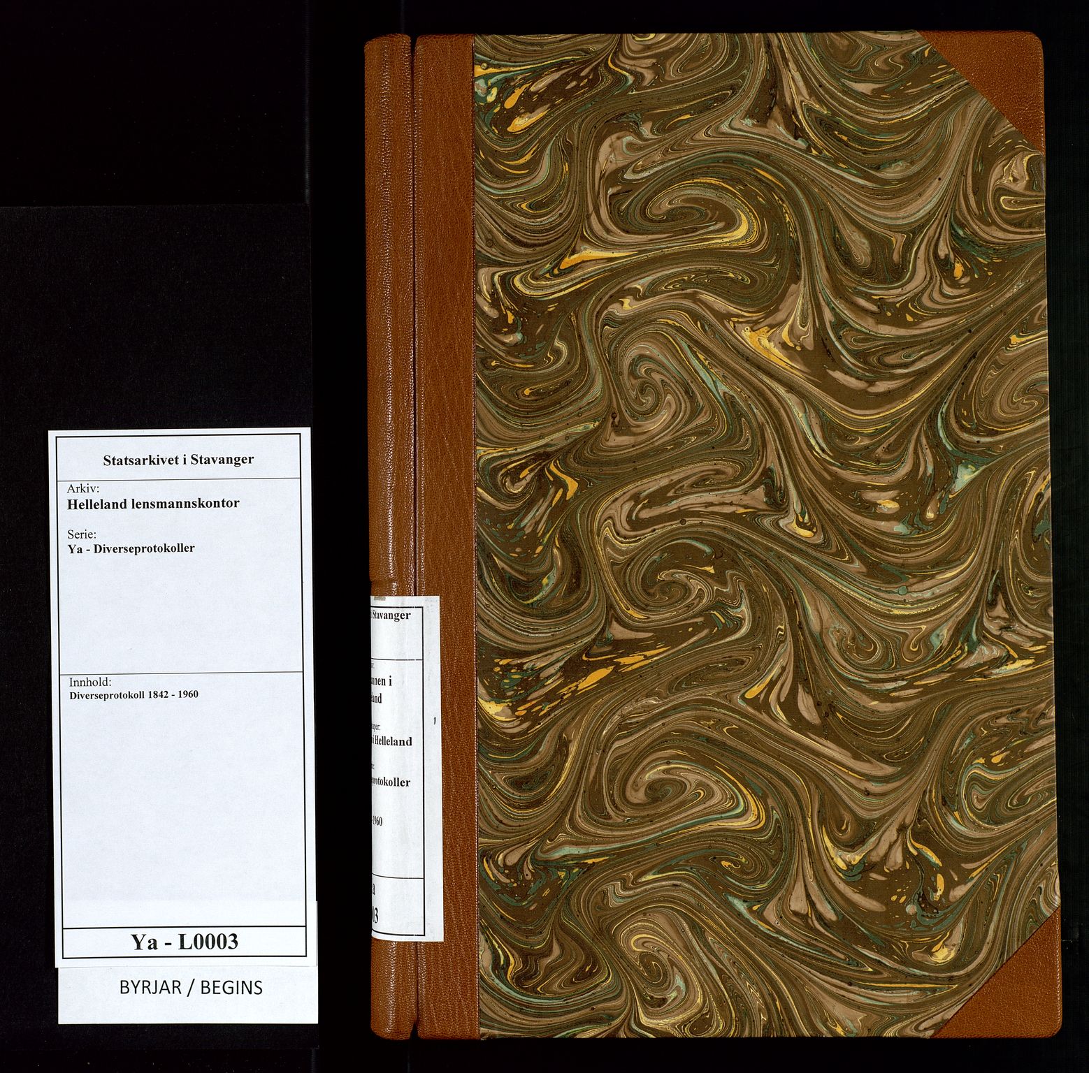Helleland lensmannskontor, AV/SAST-A-100209/Ya/L0003: Diverseprotokoll, 1842-1960