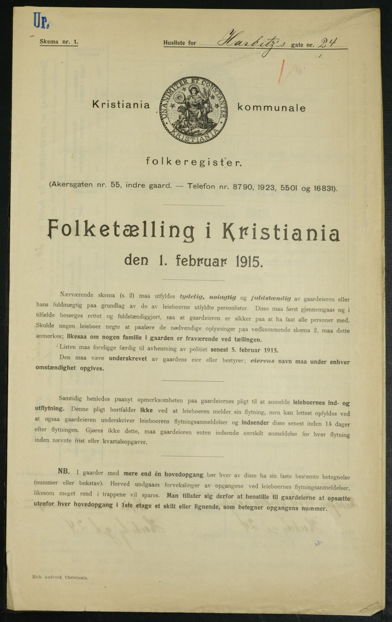 OBA, Kommunal folketelling 1.2.1915 for Kristiania, 1915, s. 80930