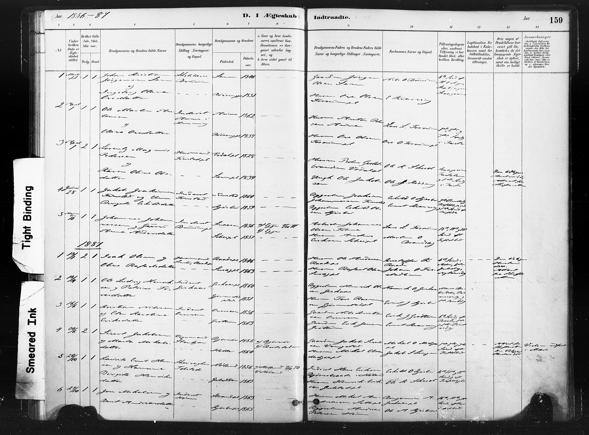 Ministerialprotokoller, klokkerbøker og fødselsregistre - Nord-Trøndelag, SAT/A-1458/736/L0361: Ministerialbok nr. 736A01, 1884-1906, s. 159