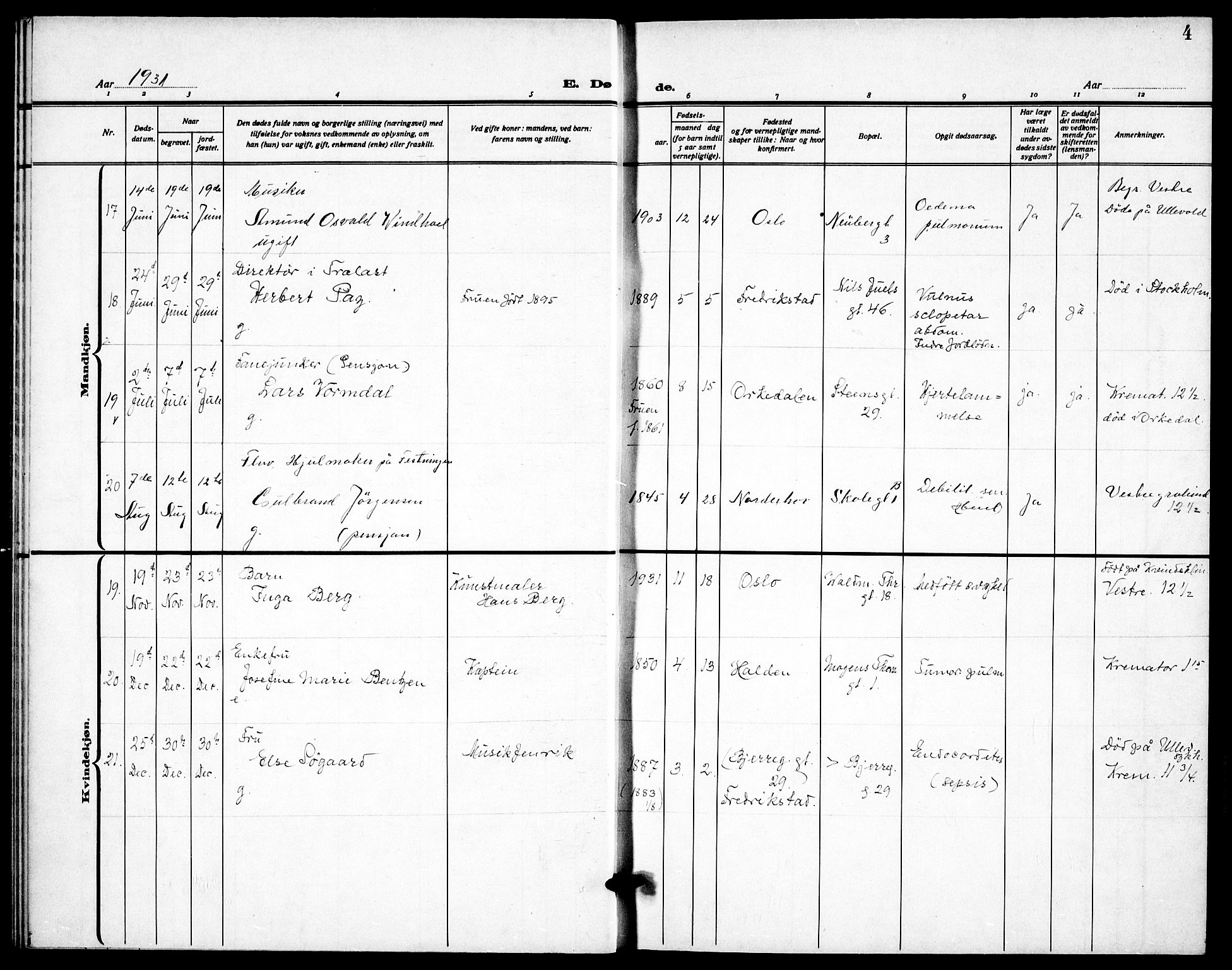 Garnisonsmenigheten Kirkebøker, AV/SAO-A-10846/F/Fa/L0020: Ministerialbok nr. 20, 1930-1938, s. 4