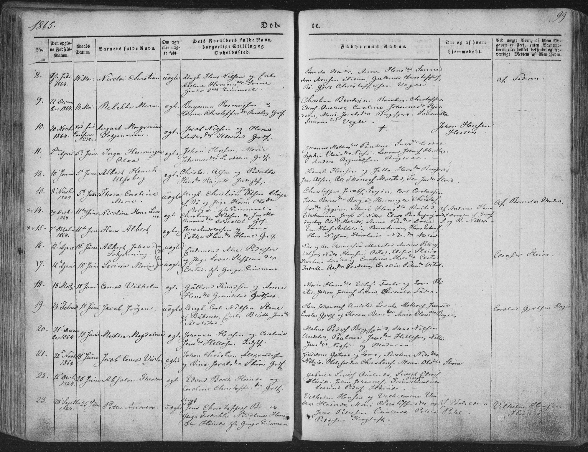 Ministerialprotokoller, klokkerbøker og fødselsregistre - Nordland, AV/SAT-A-1459/880/L1131: Ministerialbok nr. 880A05, 1844-1868, s. 99