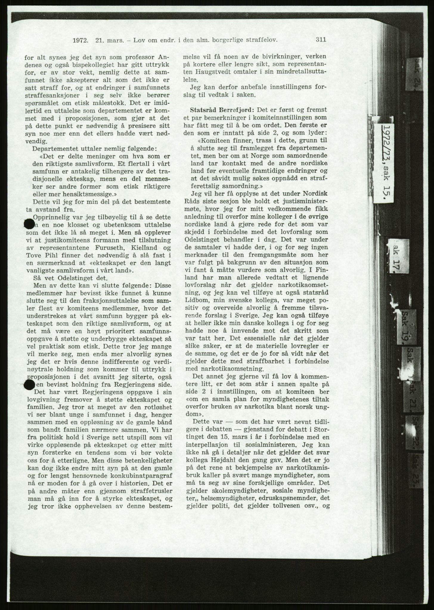 Det Norske Forbundet av 1948/Landsforeningen for Lesbisk og Homofil Frigjøring, AV/RA-PA-1216/D/Da/L0001: Partnerskapsloven, 1990-1993, s. 457