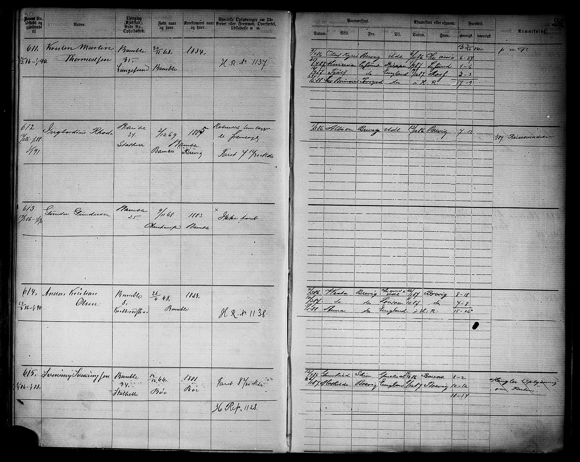 Langesund innrulleringskontor, AV/SAKO-A-831/F/Fb/L0004: Annotasjonsrulle, 1880-1911, s. 28