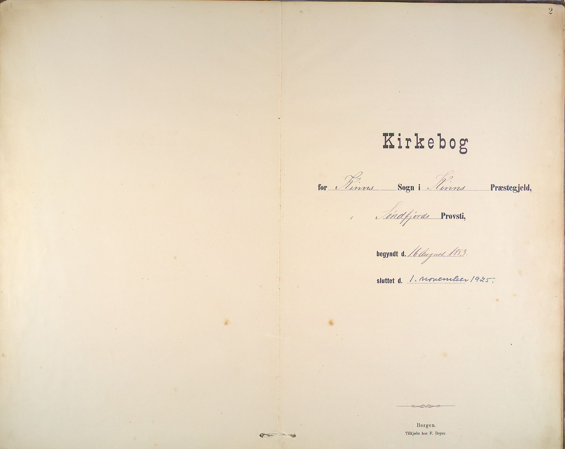 Kinn sokneprestembete, SAB/A-80801/H/Haa/Haab/L0006: Ministerialbok nr. B 6, 1883-1925, s. 2