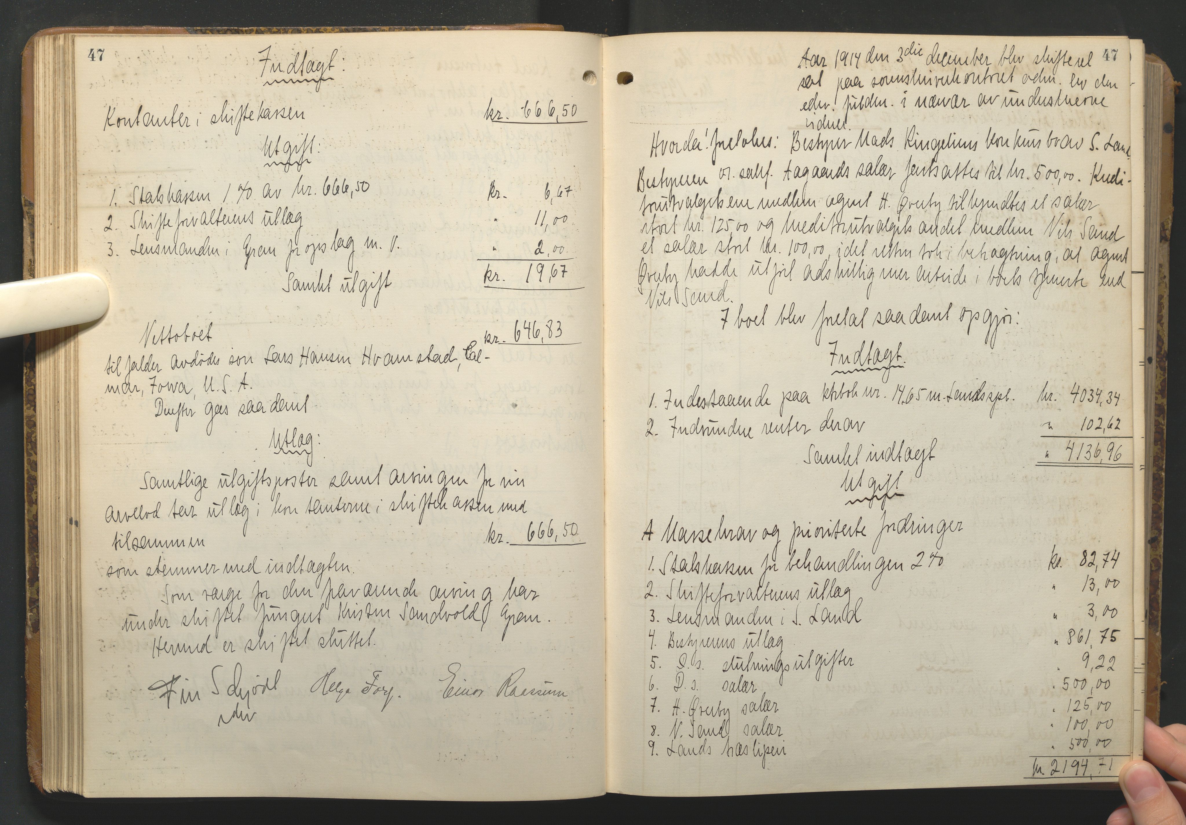 Hadeland og Land tingrett, AV/SAH-TING-010/J/Jd/L0005: Skifteutlodningsprotokoll, 1913-1924, s. 47